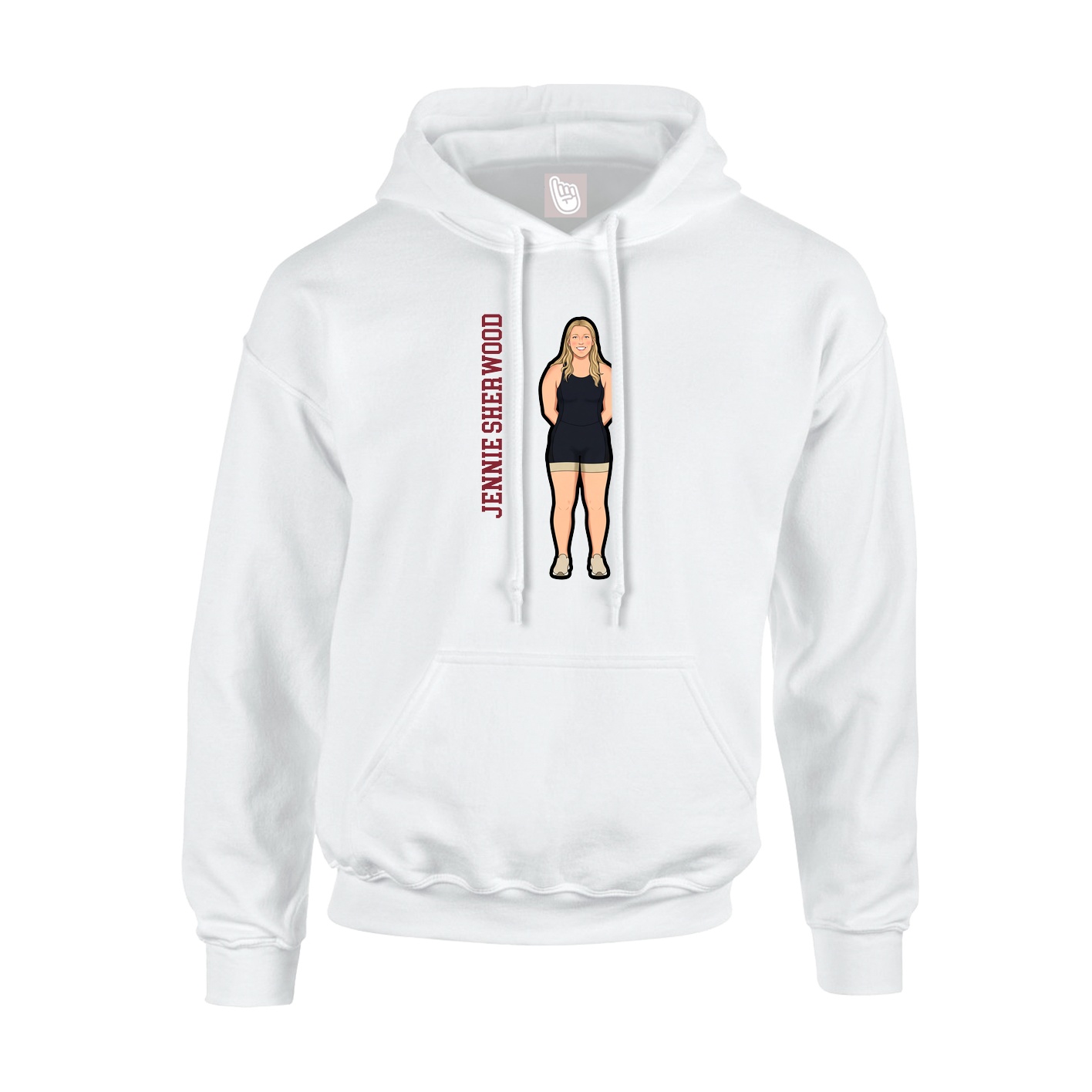 Youth Hoodie — Name Vertical in White