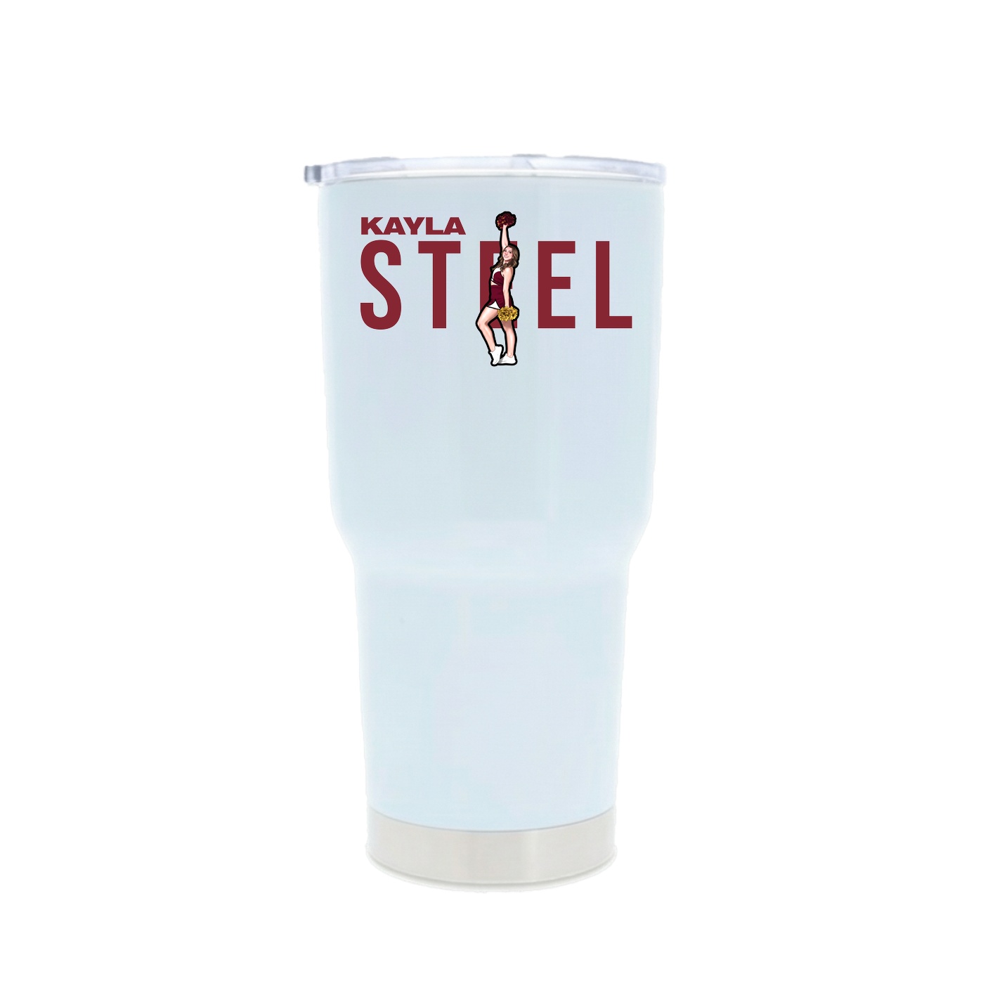 30oz Stainless Steel Tumbler — Player Name in White