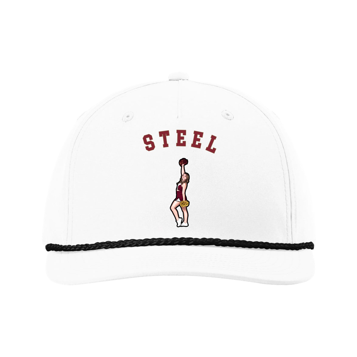 Five-Panel Classic Rope Cap — Shirsey Arch in White