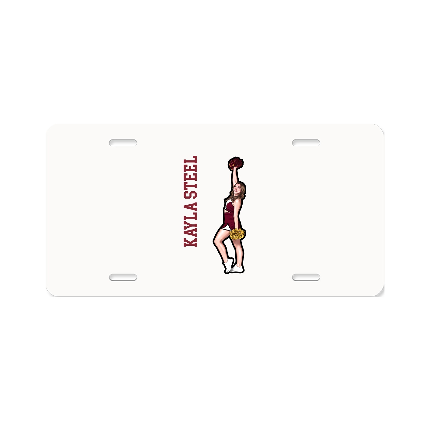 License Plate — Name Vertical in Classic