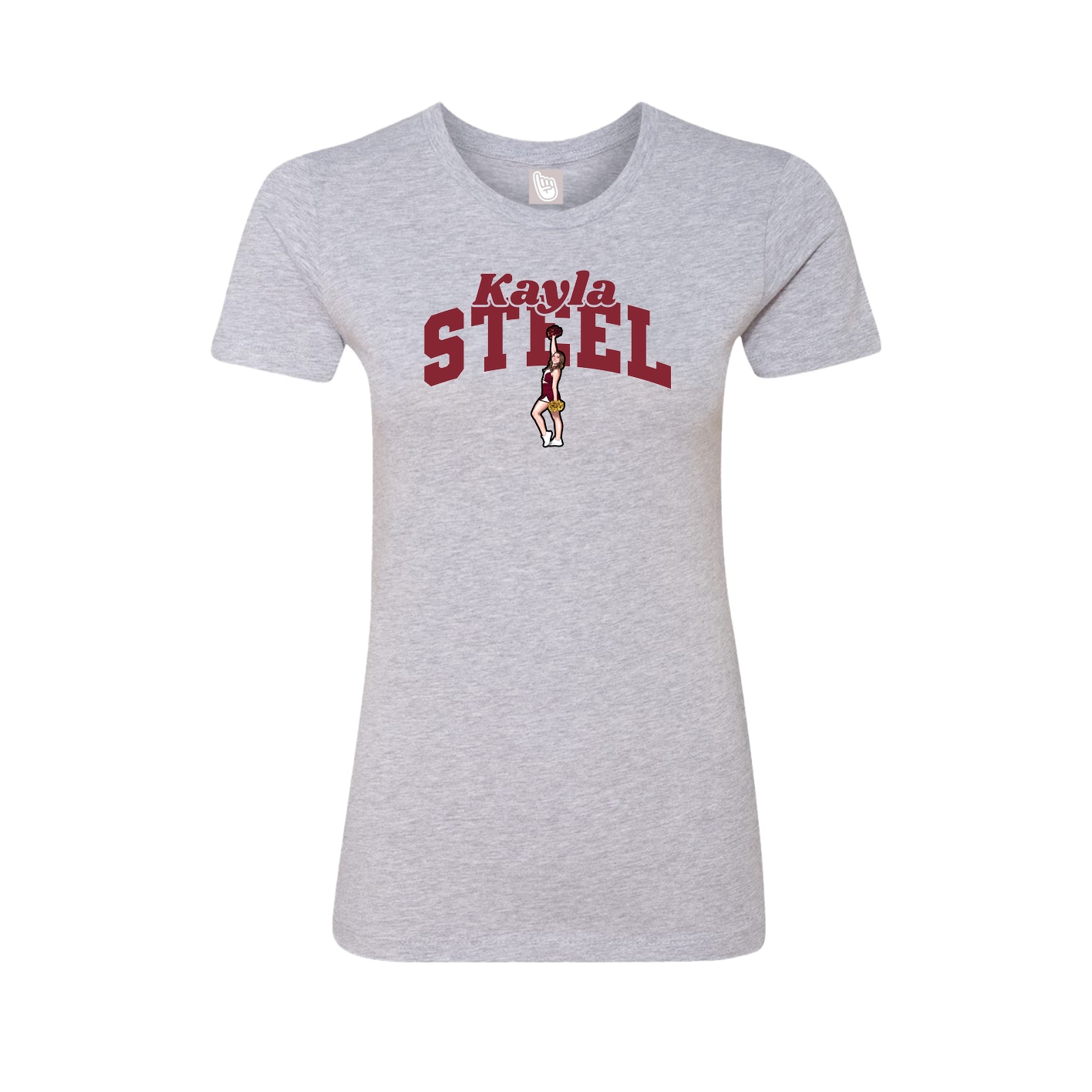 Fitted Women's Tee — Signature Arch in Grey
