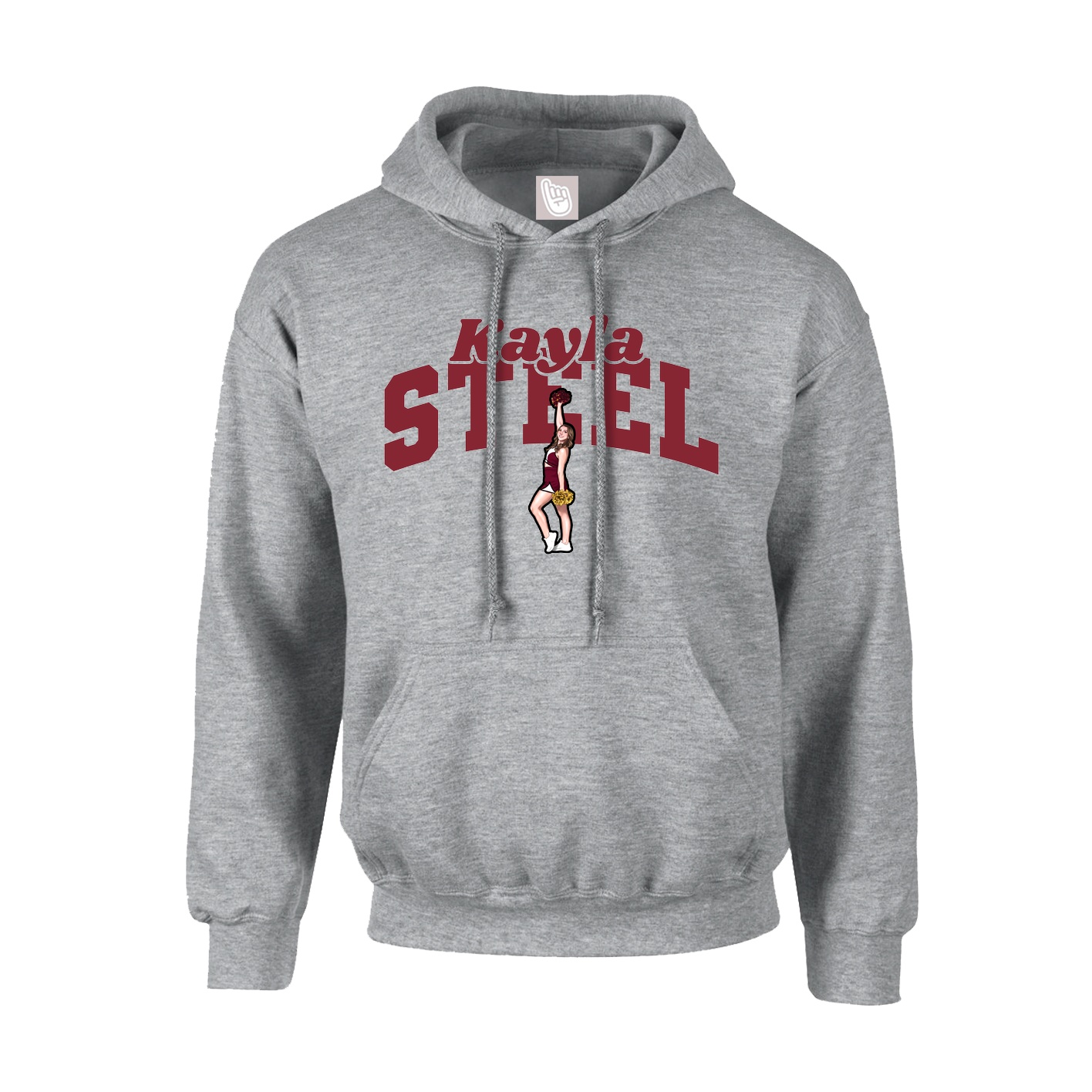 Youth Hoodie — Signature Arch in Grey