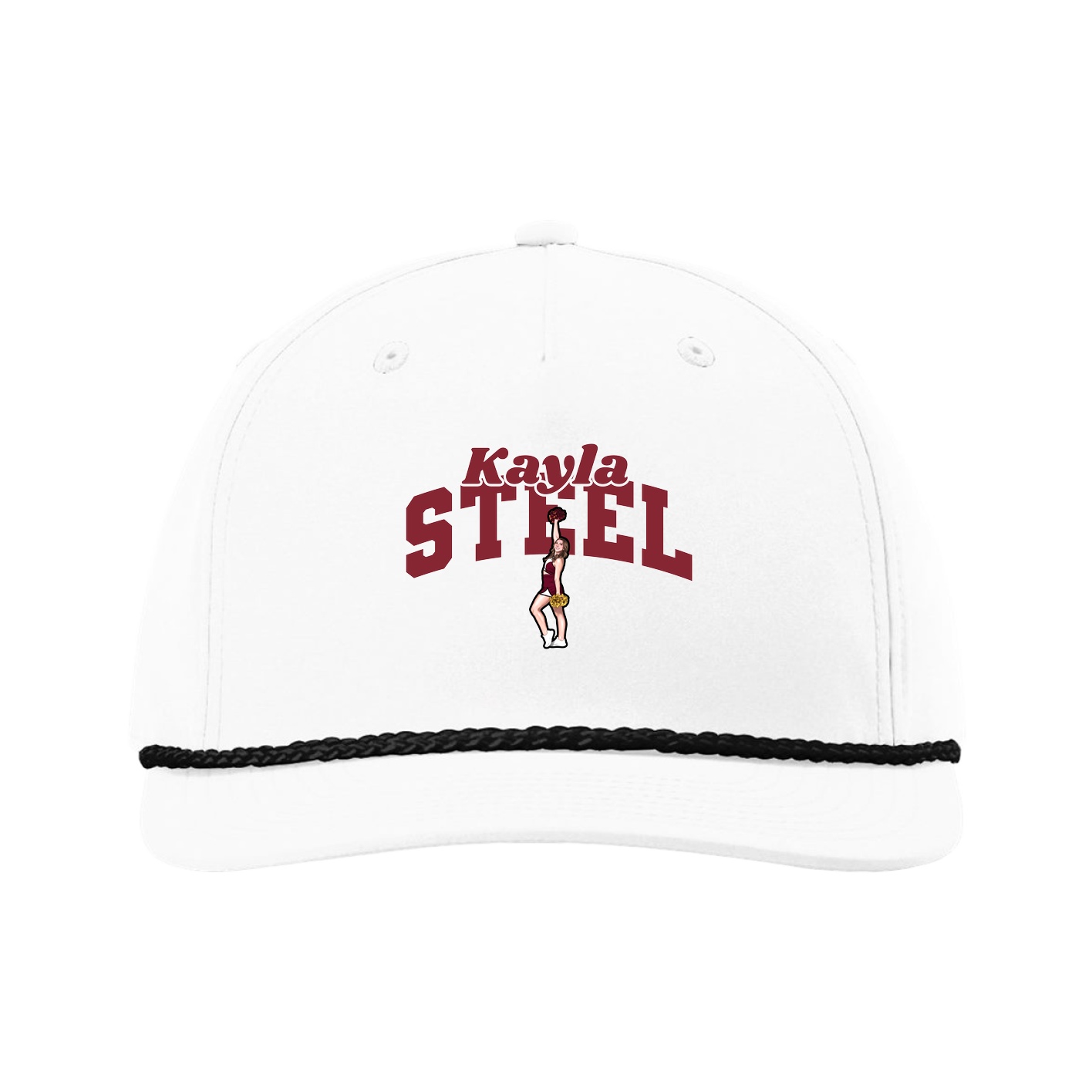 Five-Panel Classic Rope Cap — Signature Arch in White