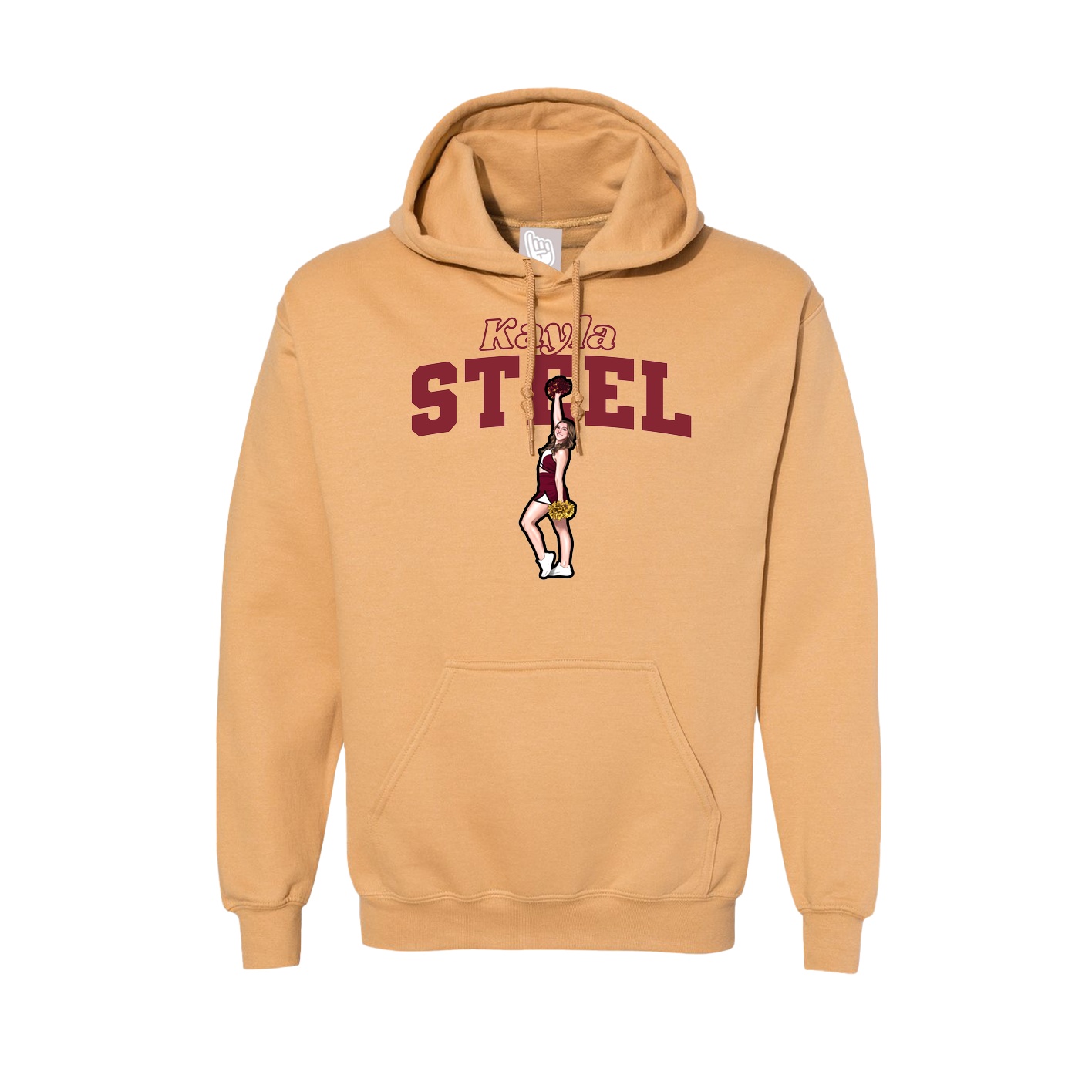 Hoodie — Name Arch in Vegas Gold