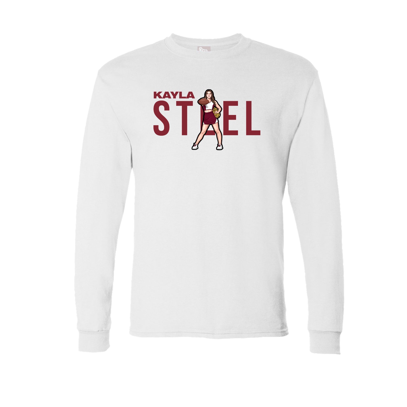 Long Sleeve Tee — Player Name in White