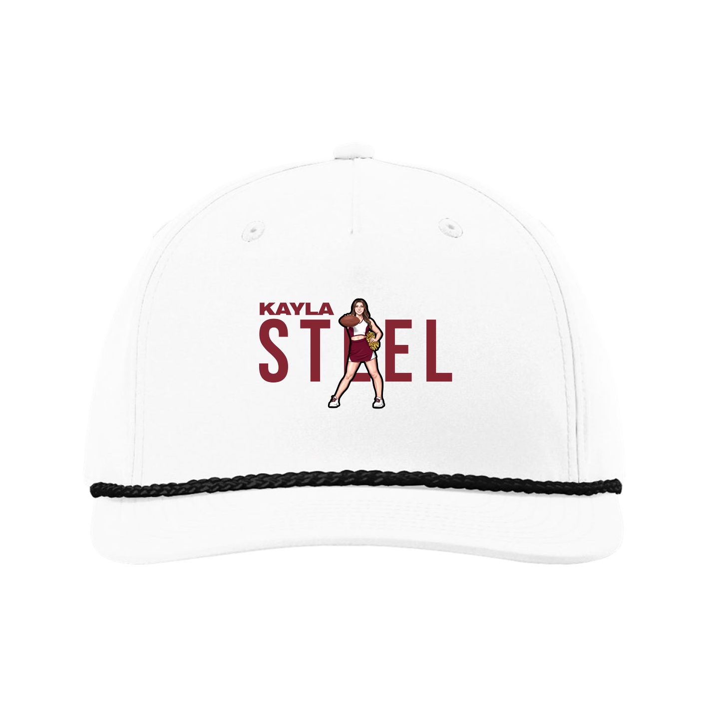 Five-Panel Classic Rope Cap — Player Name in White