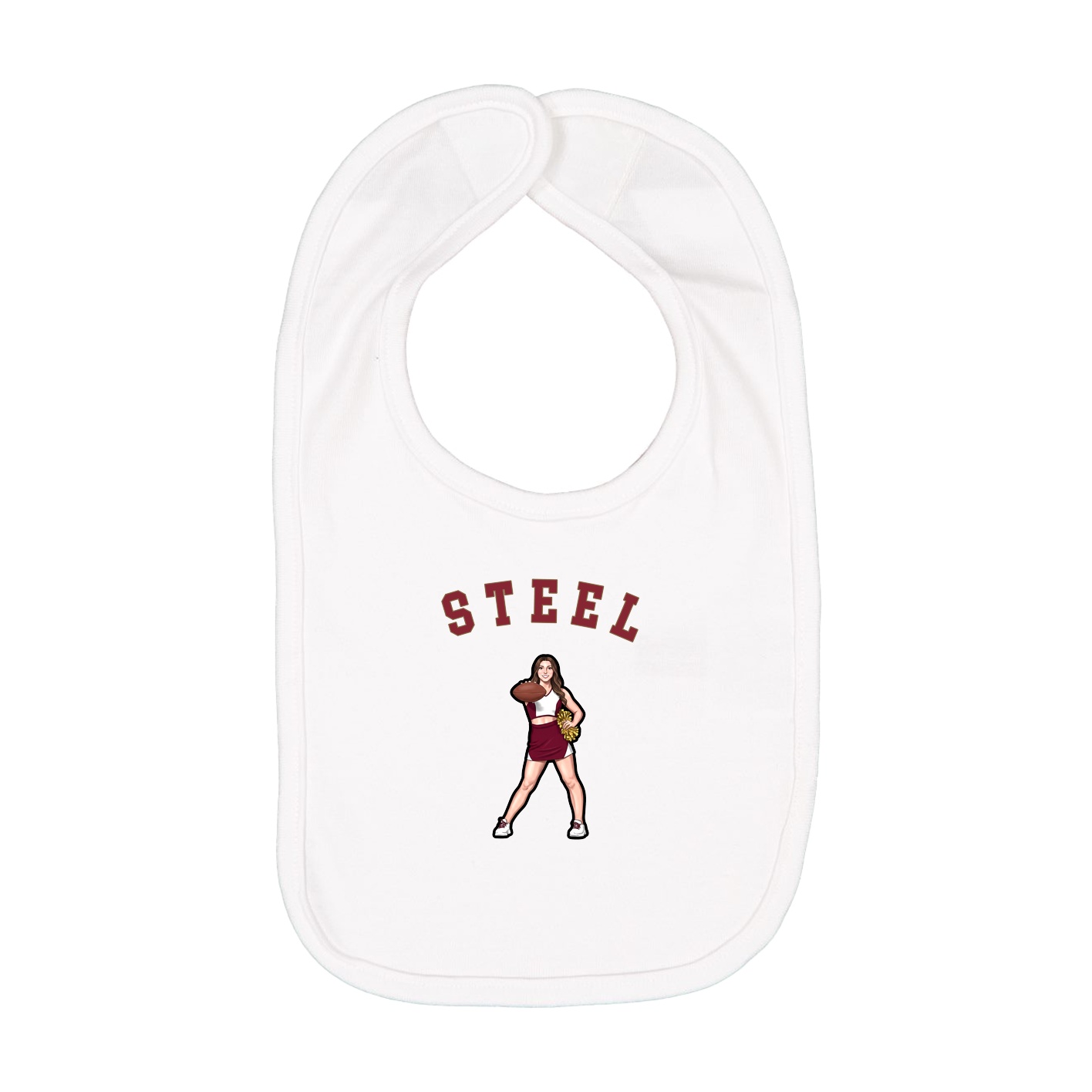 Infant Bib — Shirsey Arch in White