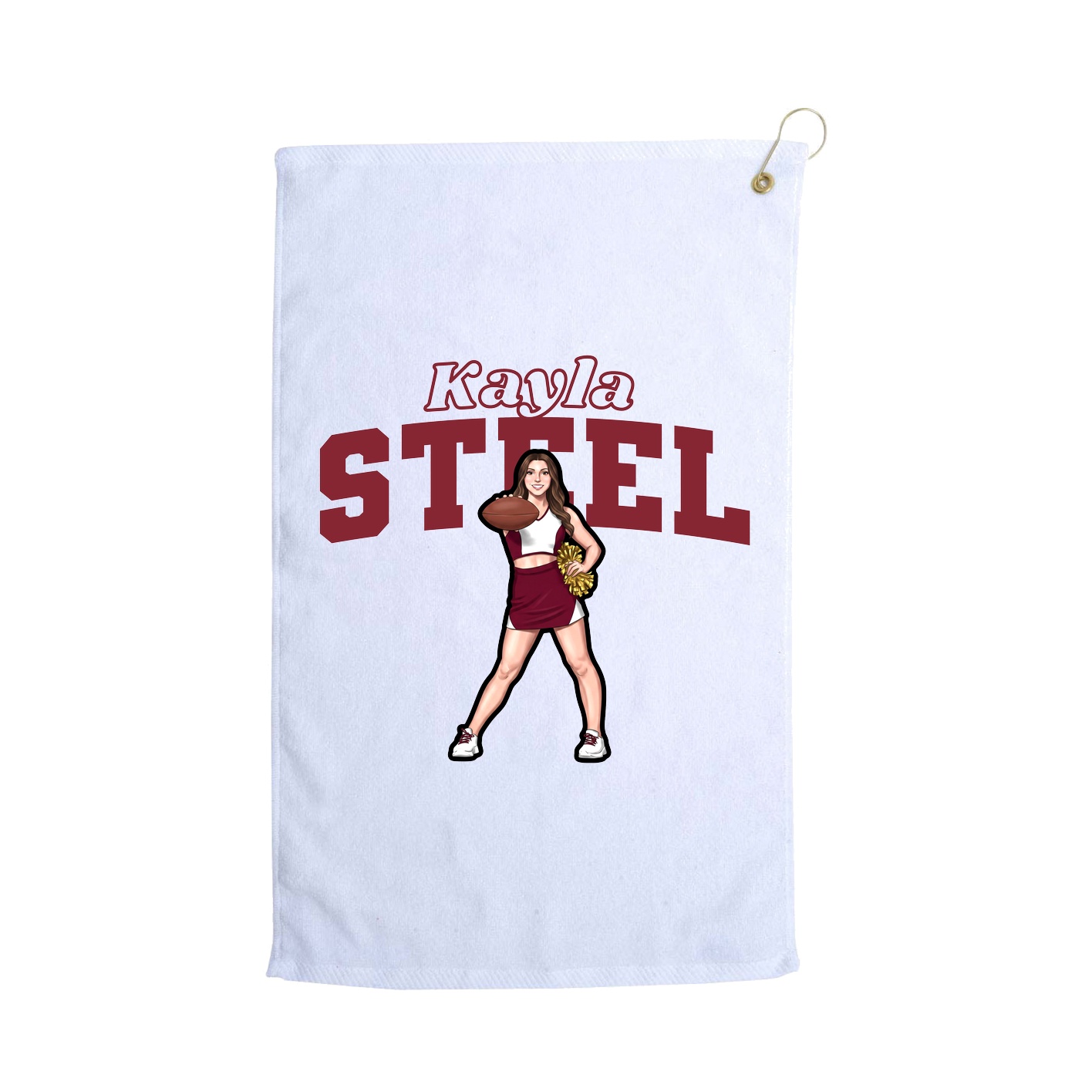 Golf Towel — Name Arch in White