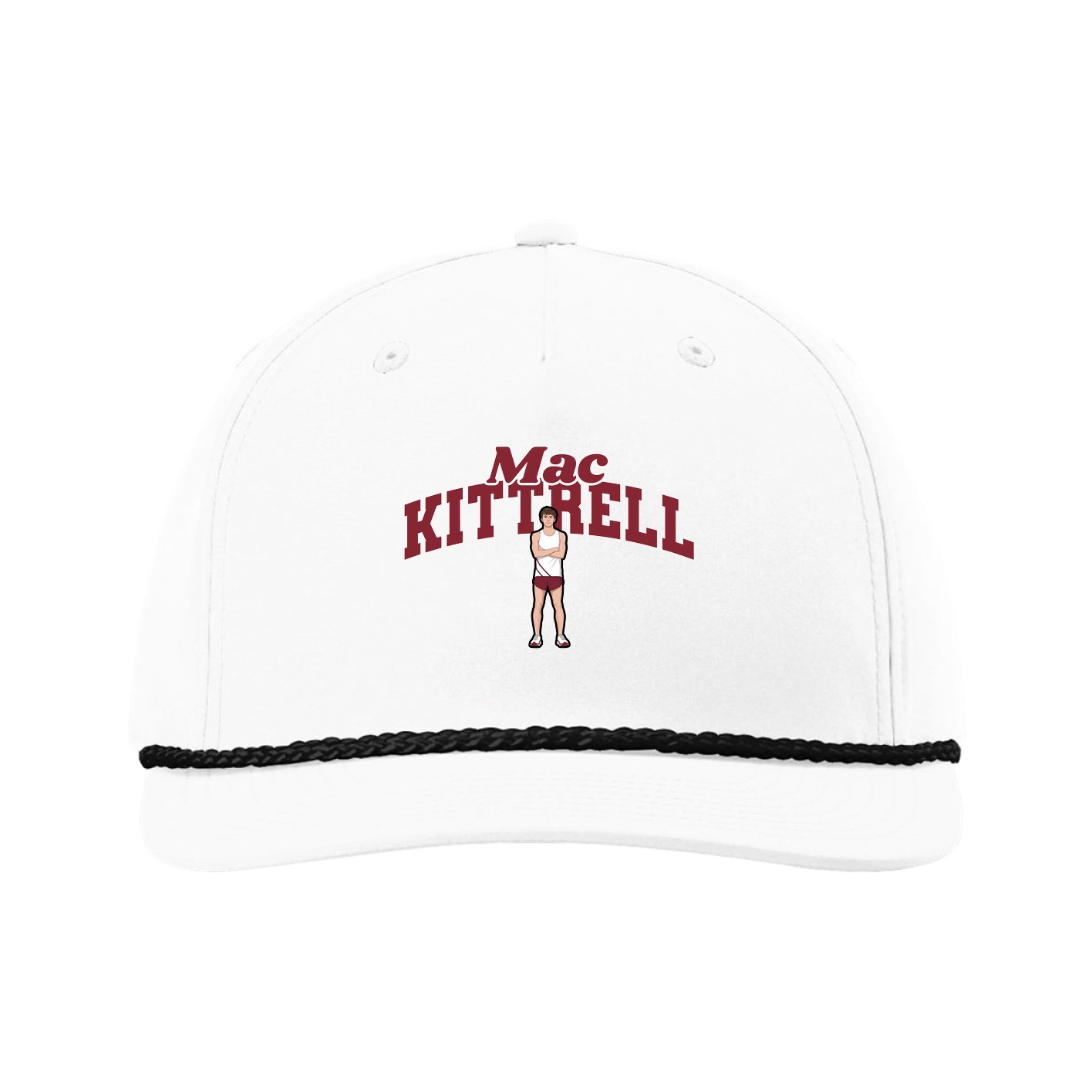 Five-Panel Classic Rope Cap — Signature Arch in White