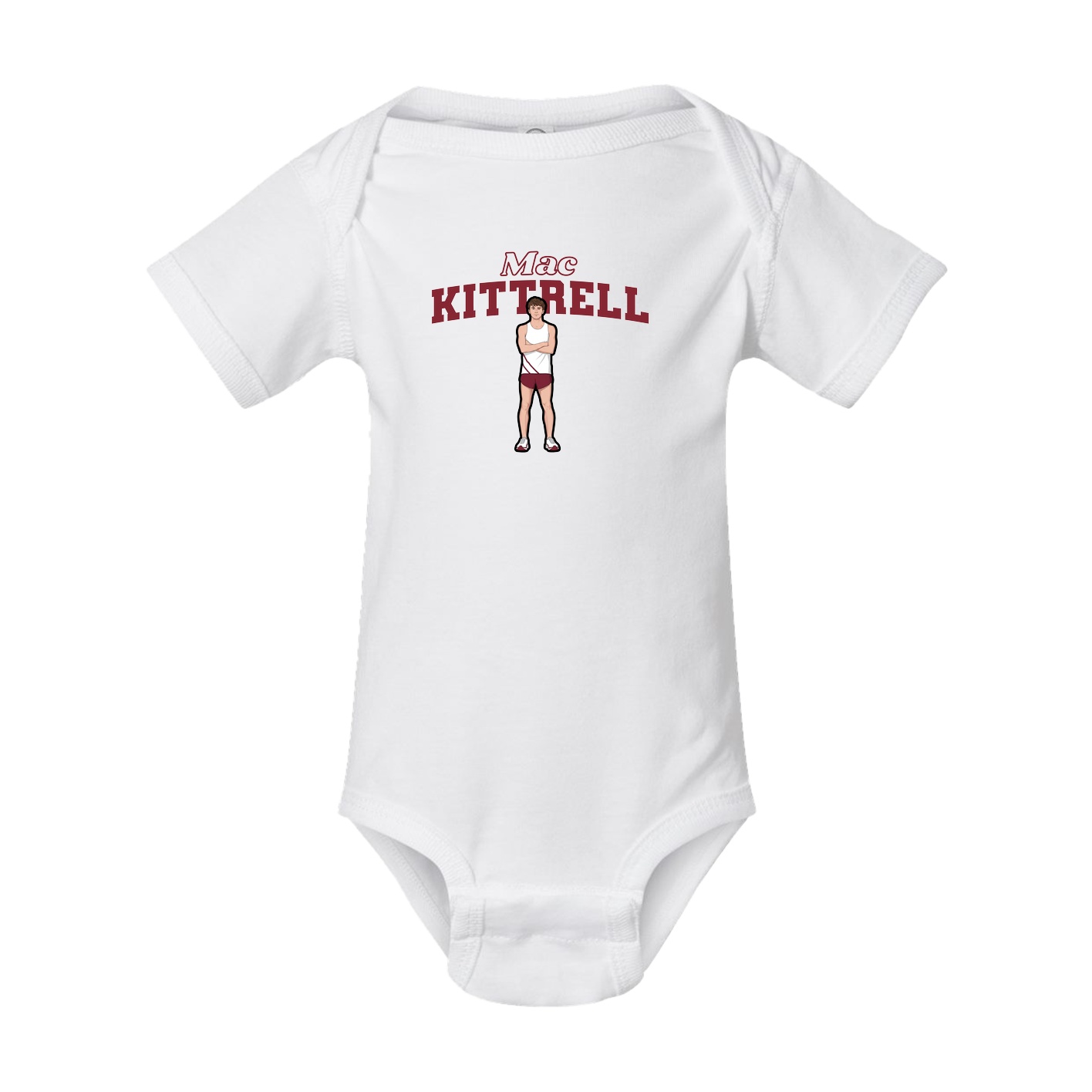 Baby Onesie — Name Arch in White