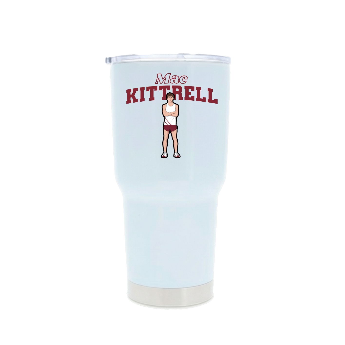 30oz Stainless Steel Tumbler — Name Arch in White