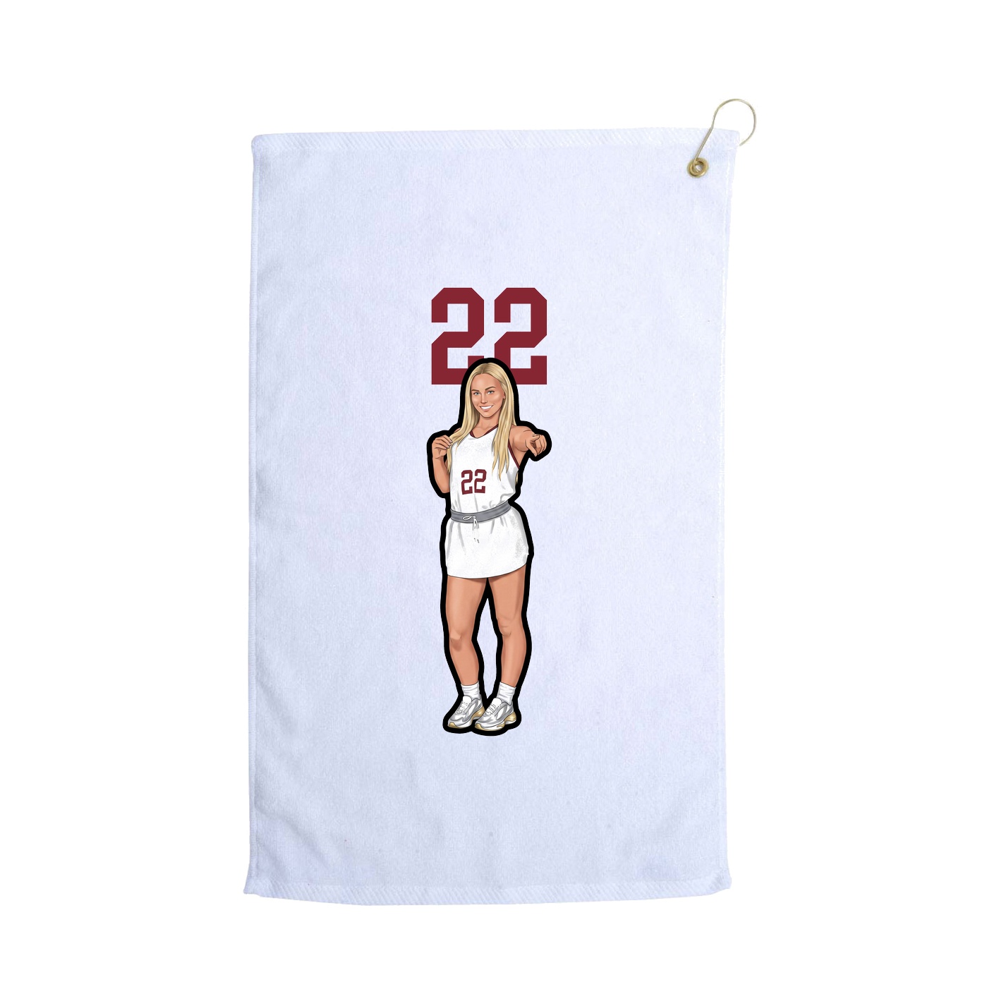 Golf Towel — Number Top in White