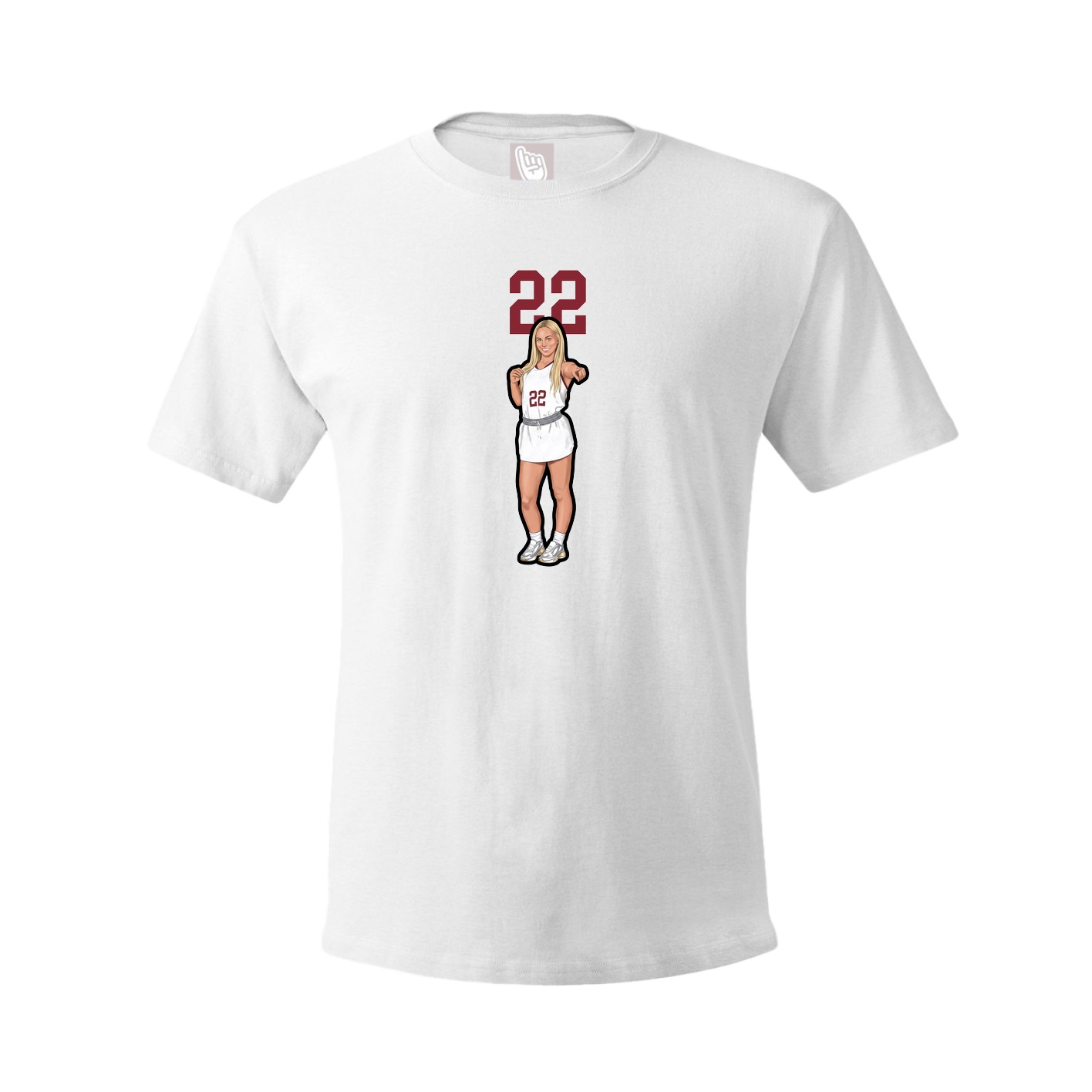 Youth Tee — Number Top in White
