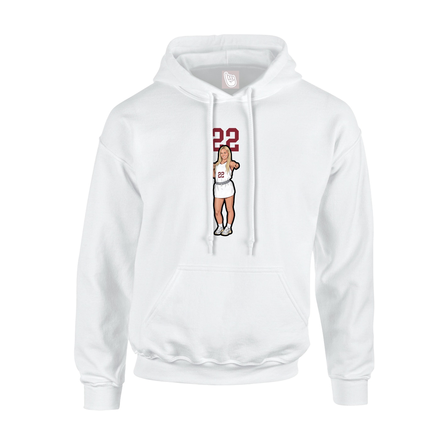Youth Hoodie — Number Top in White