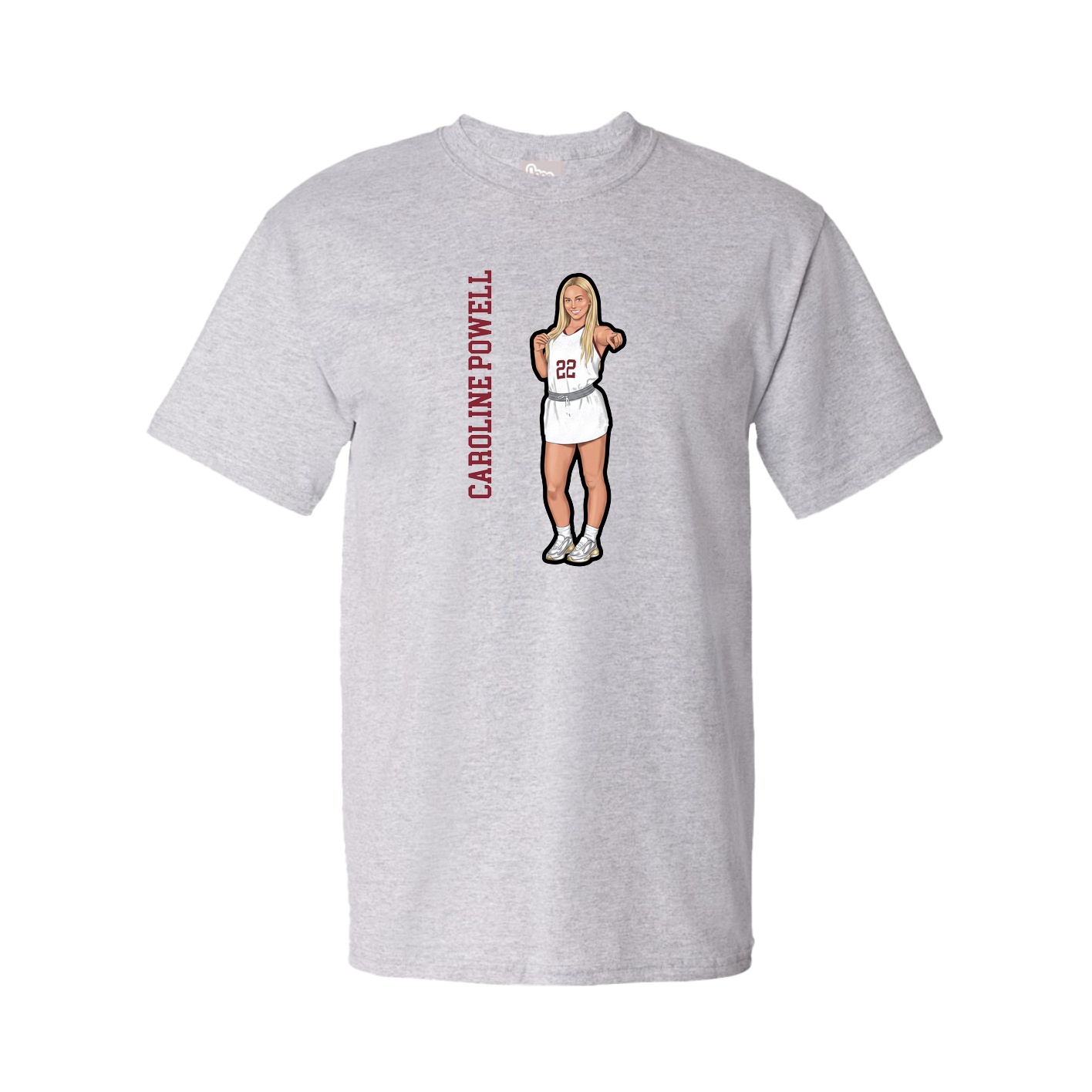 Youth Tee — Name Vertical in Grey