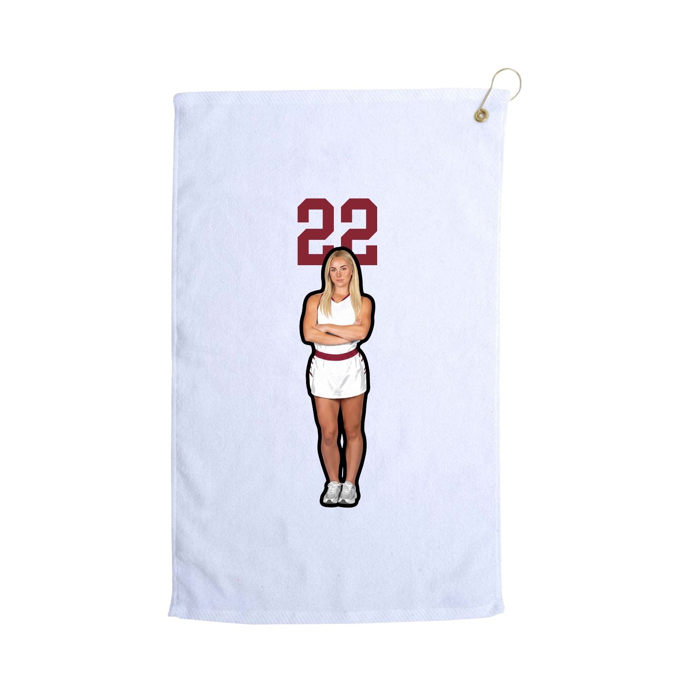 Golf Towel — Number Top in White