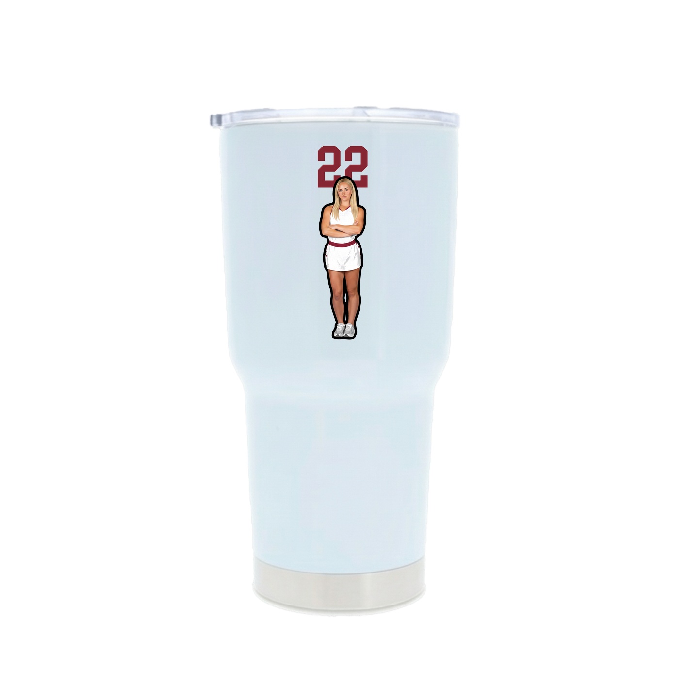 30oz Stainless Steel Tumbler — Number Top in White