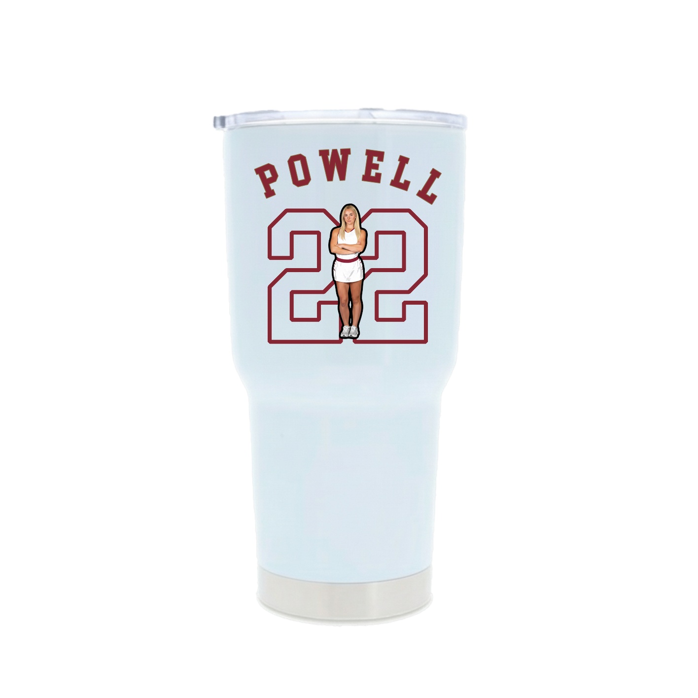 30oz Stainless Steel Tumbler — Shirsey Arch in White