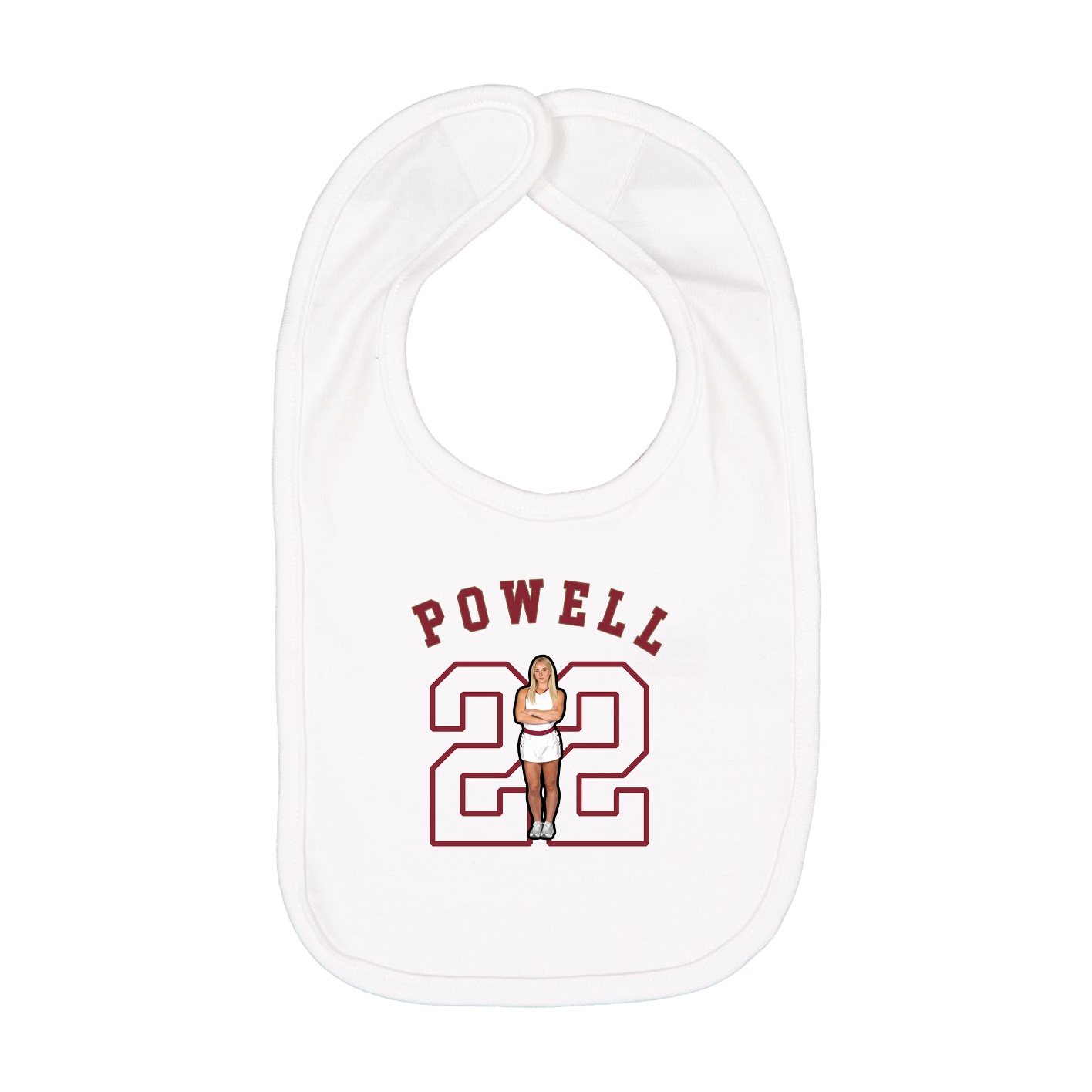 Infant Bib — Shirsey Arch in White
