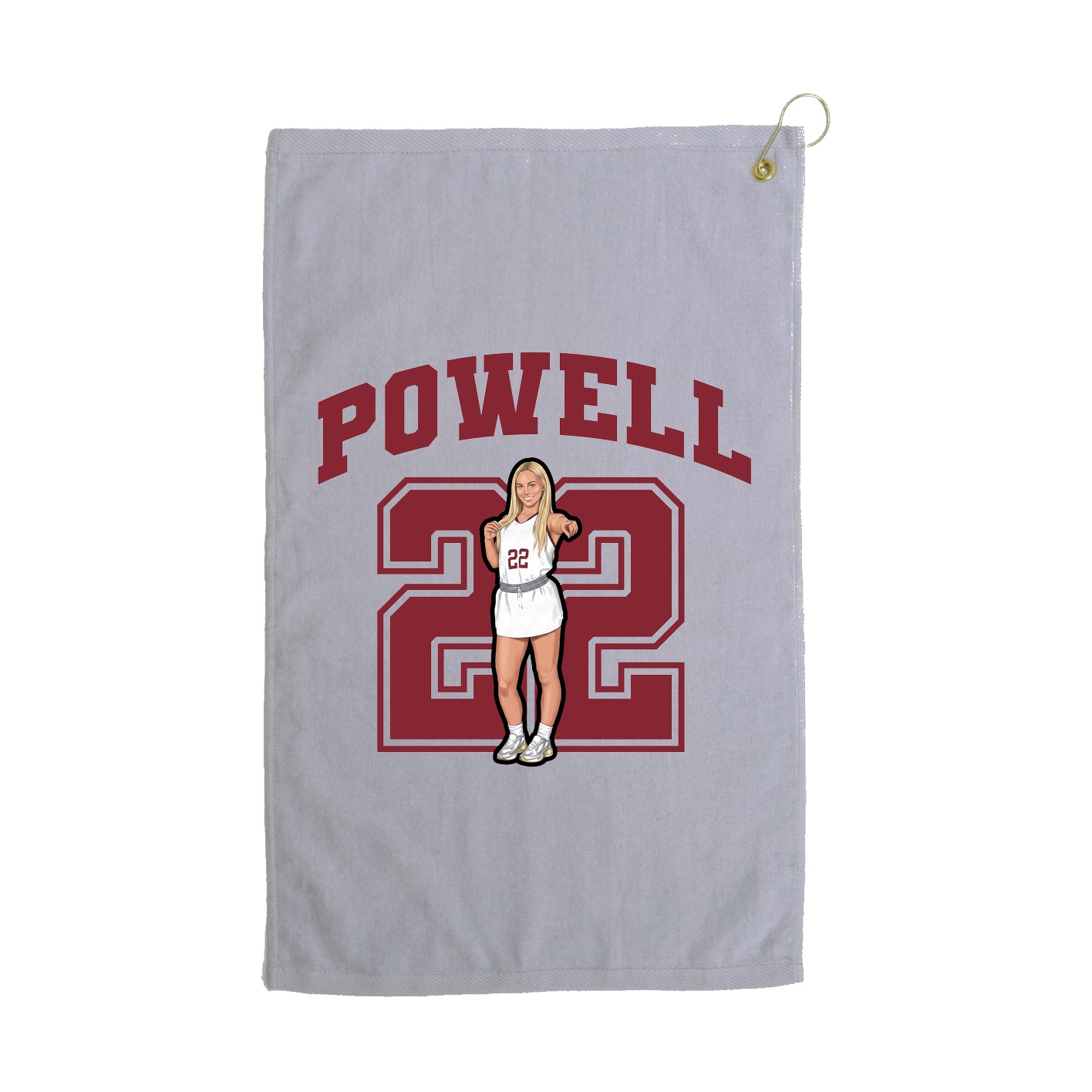 Golf Towel — Number in Grey