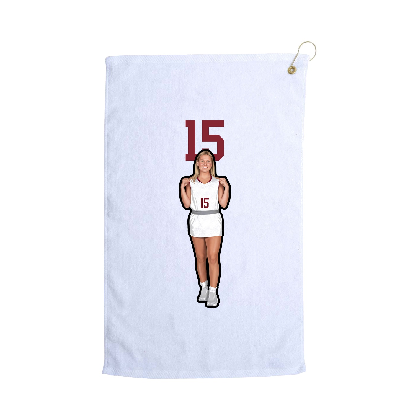 Golf Towel — Number Top in White
