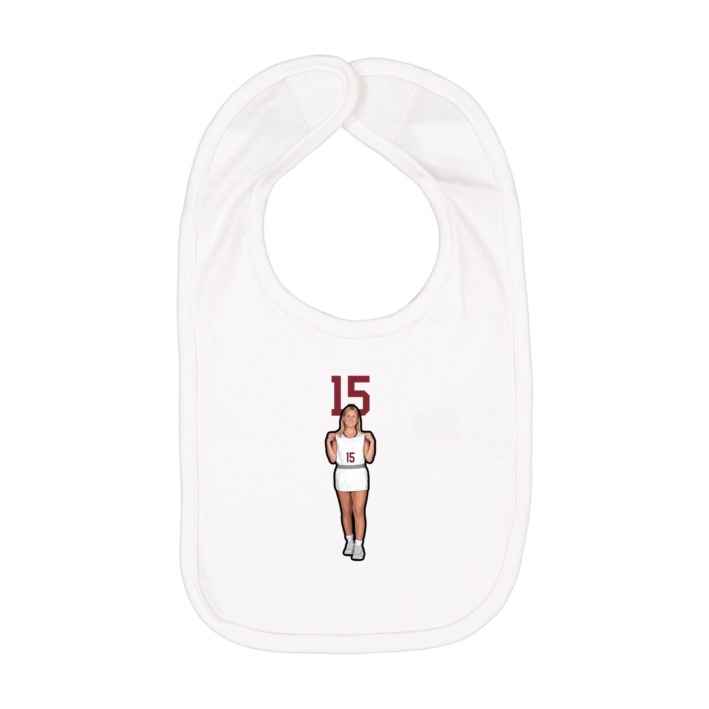 Infant Bib — Number Top in White