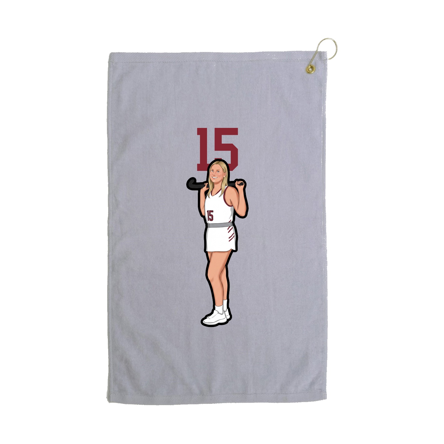 Golf Towel — Number Top in Grey