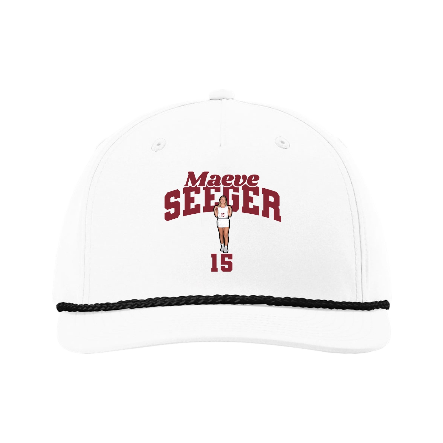 Five-Panel Classic Rope Cap — Signature Arch in White