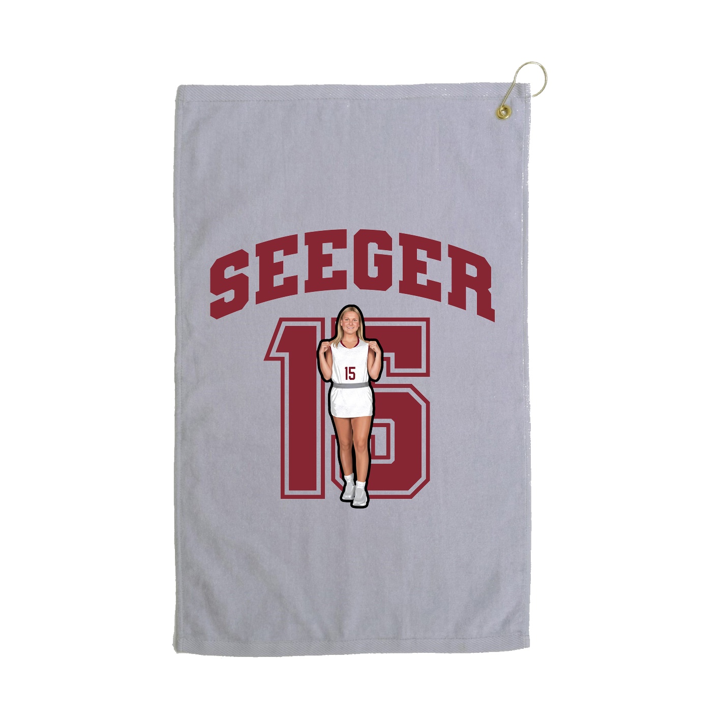 Golf Towel — Number in Grey