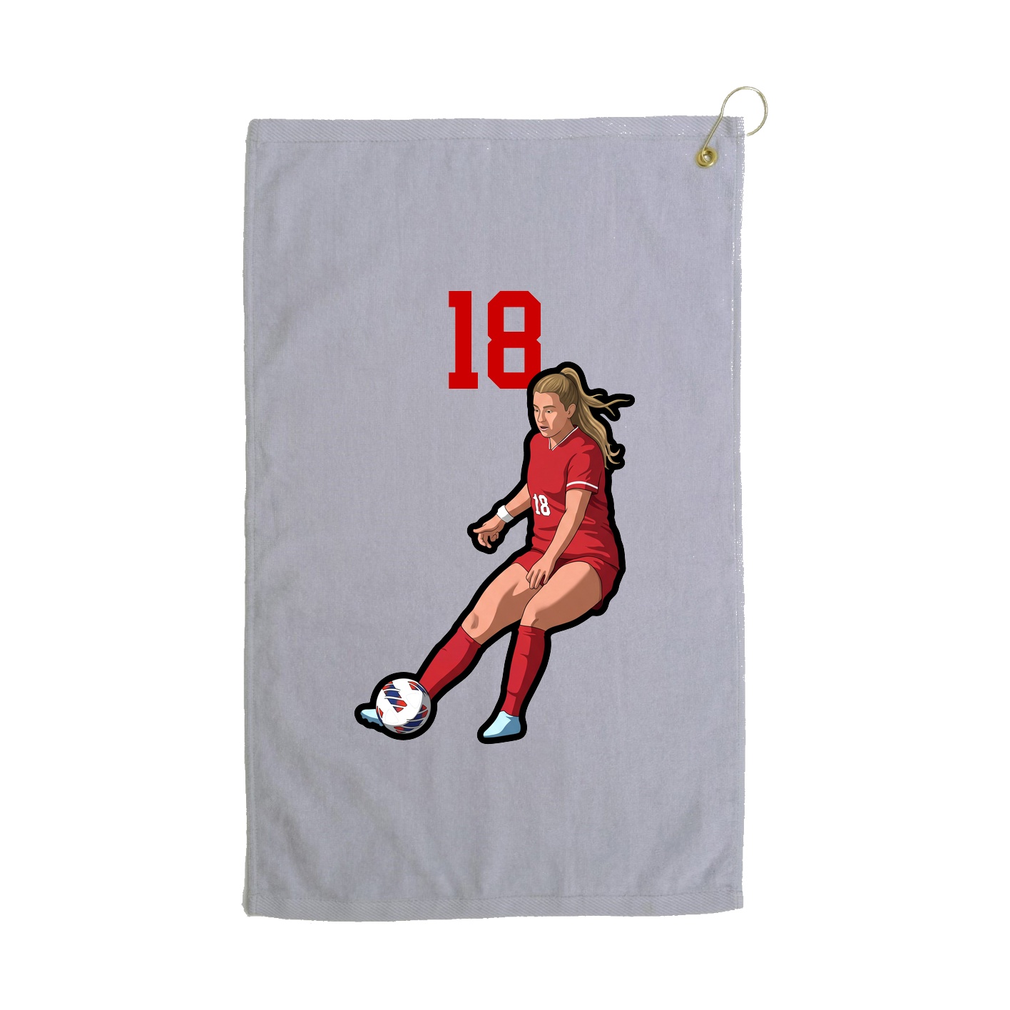 Golf Towel — Number Top in Grey