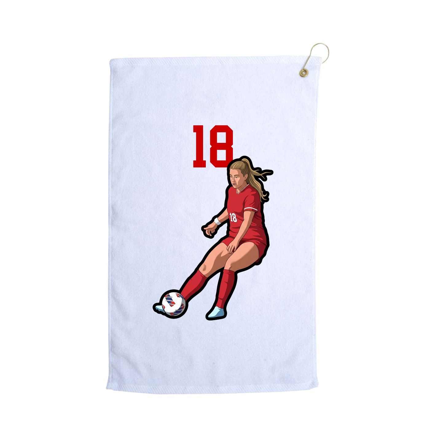 Golf Towel — Number Top in White