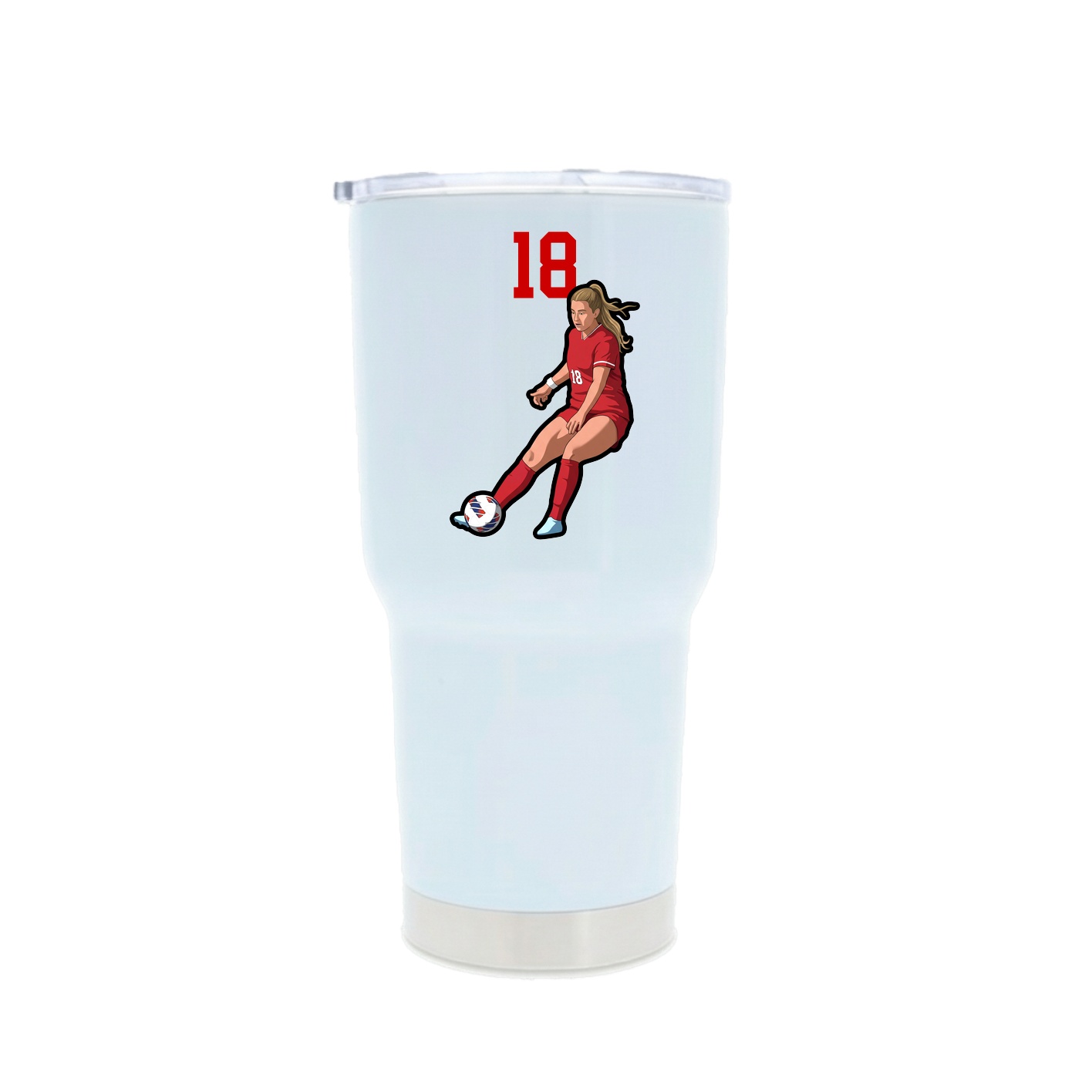 30oz Stainless Steel Tumbler — Number Top in White