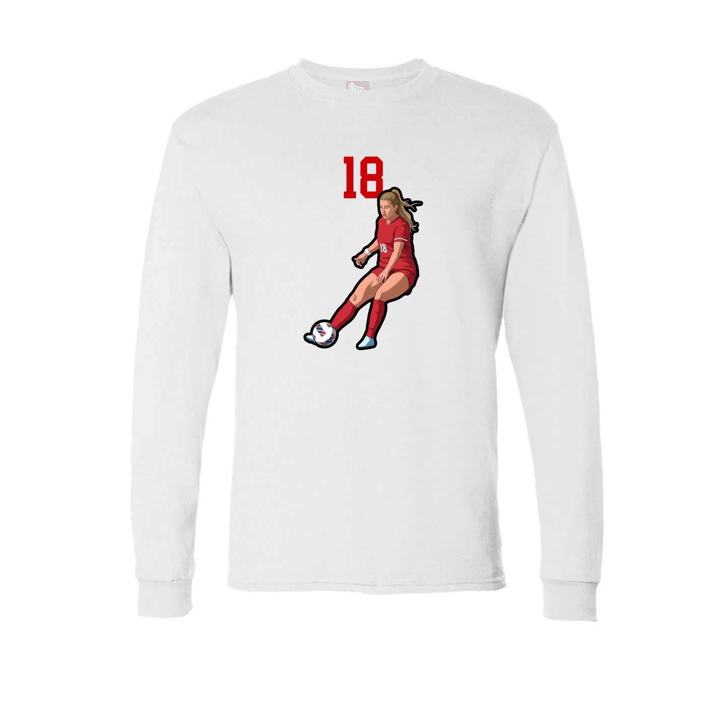 Long Sleeve Tee — Number Top in White