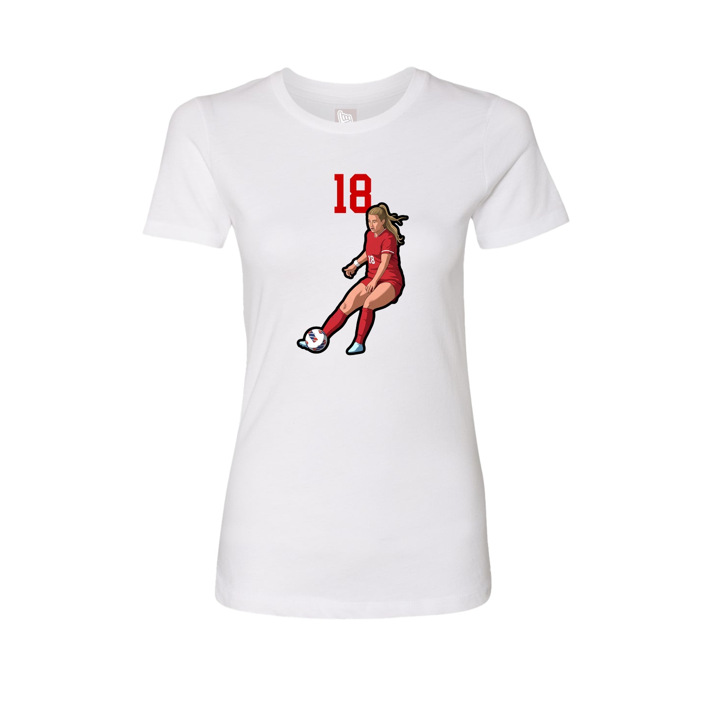 Fitted Women's Tee — Number Top in White