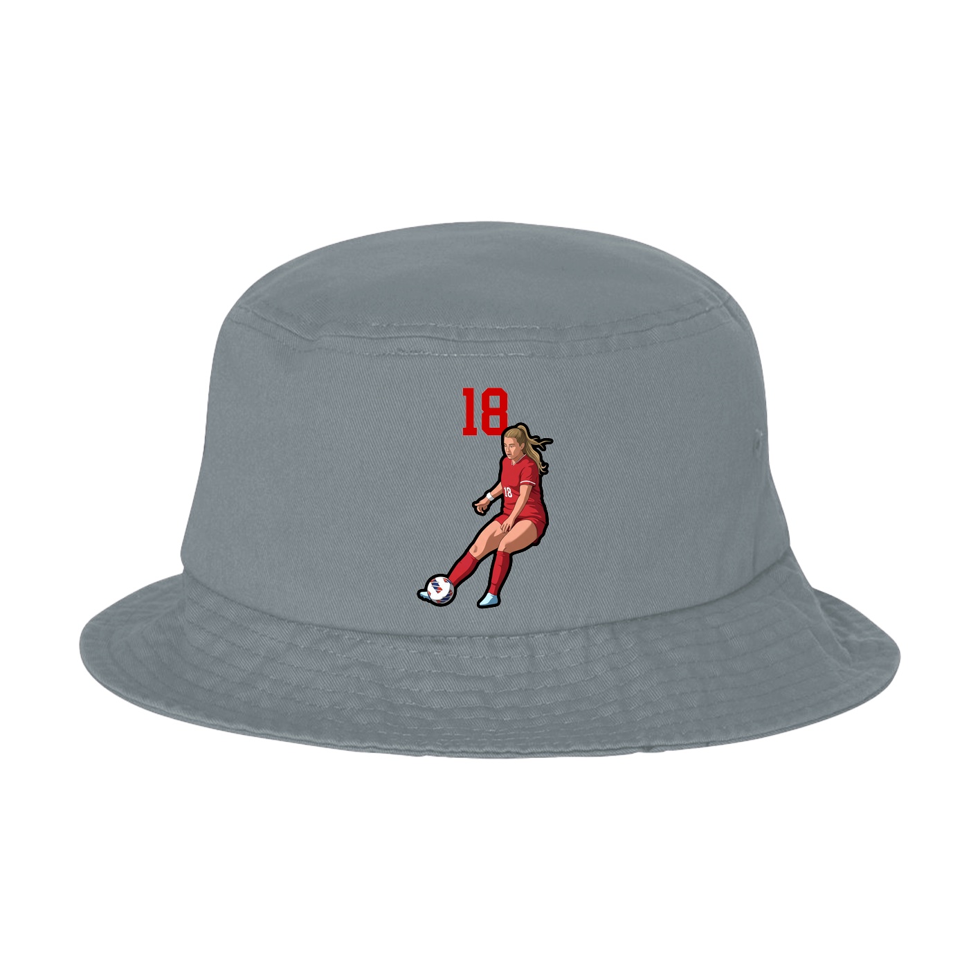 Bucket Cap — Number Top in Grey