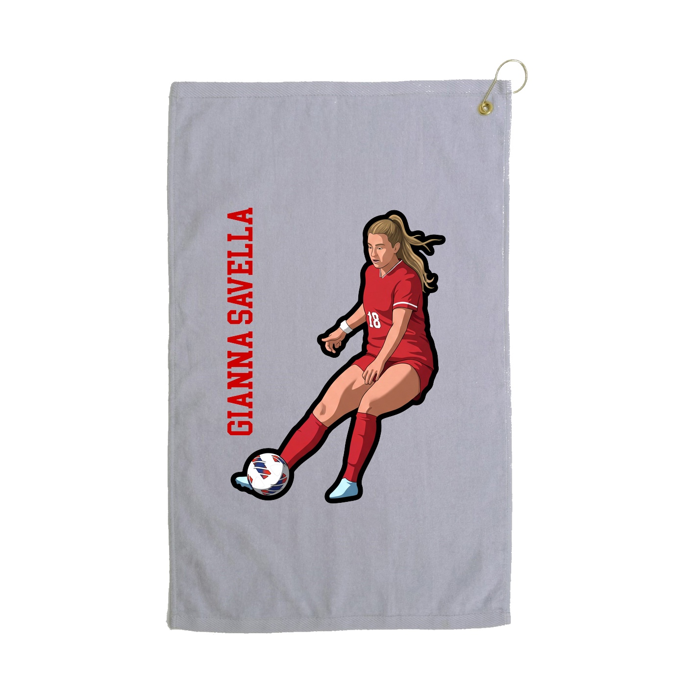 Golf Towel — Name Vertical in Grey