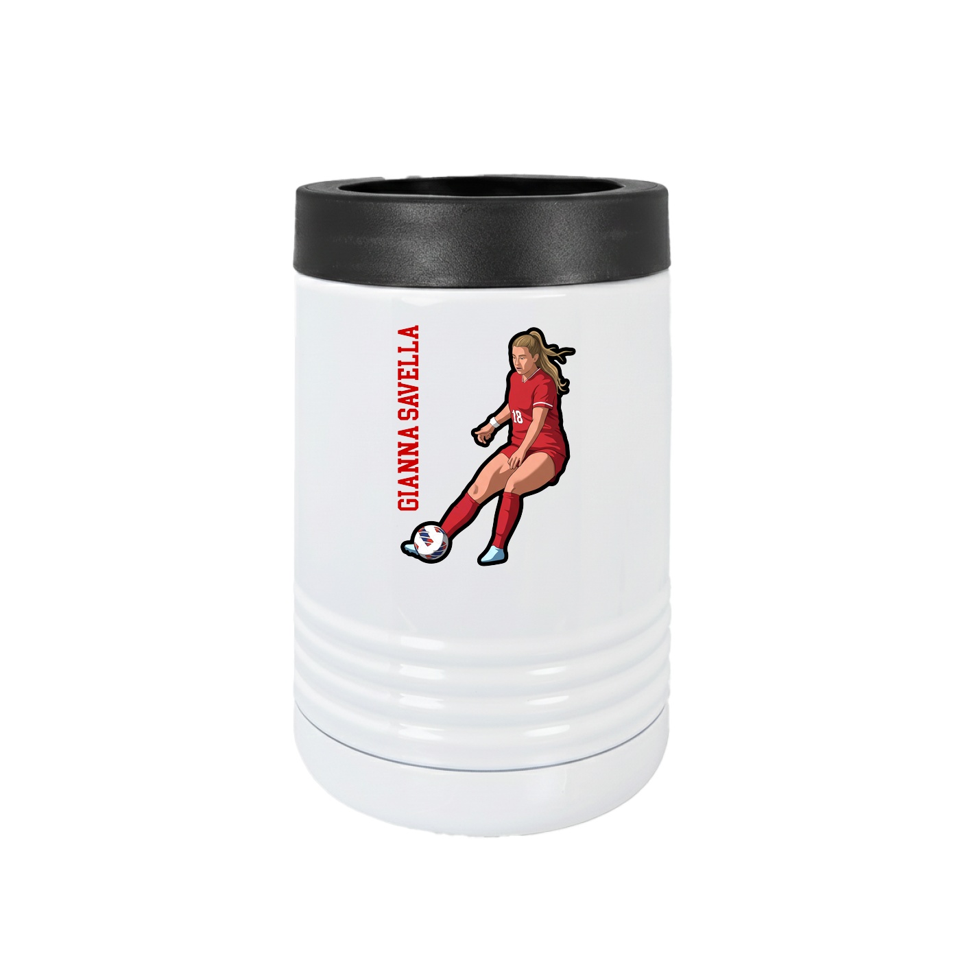 Beverage Holder — Name Vertical in White