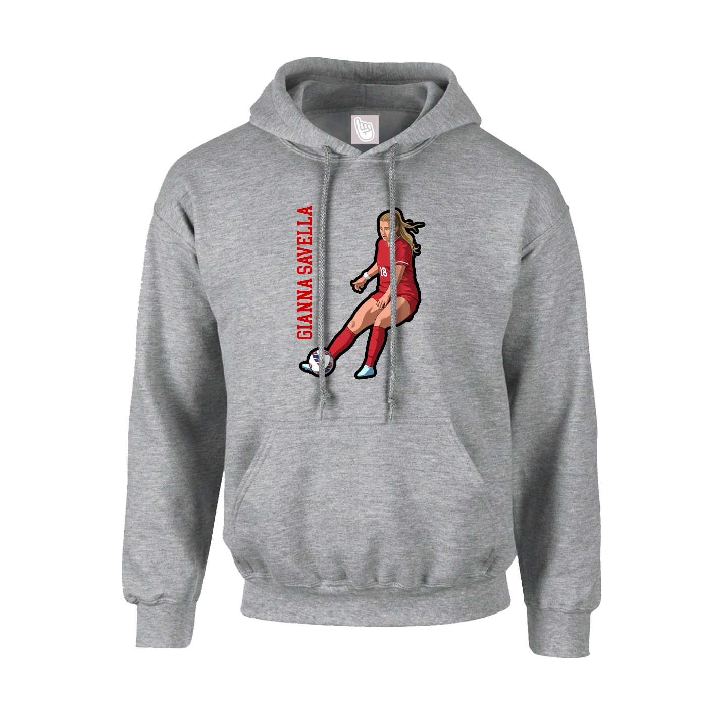 Youth Hoodie — Name Vertical in Grey