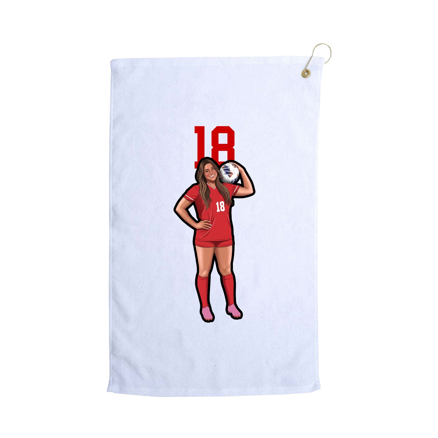 Golf Towel — Number Top in White