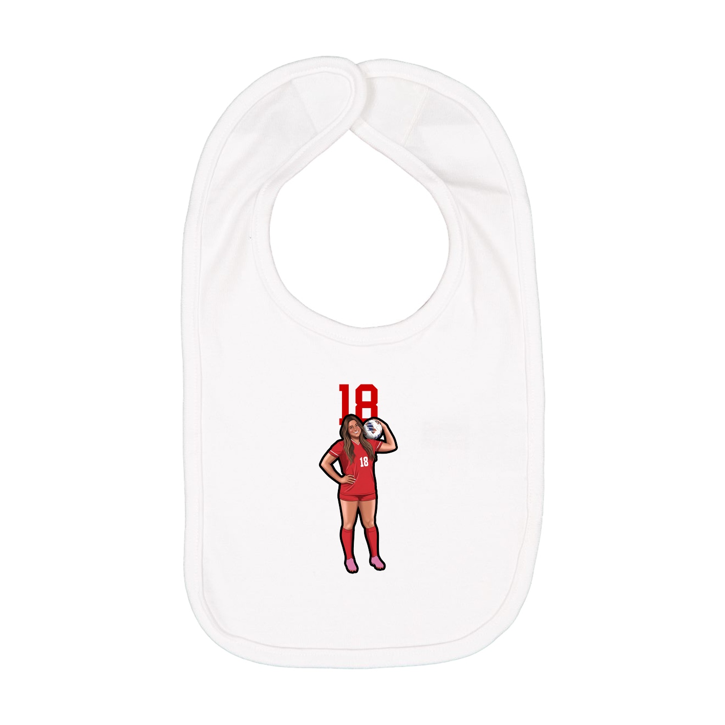 Infant Bib — Number Top in White