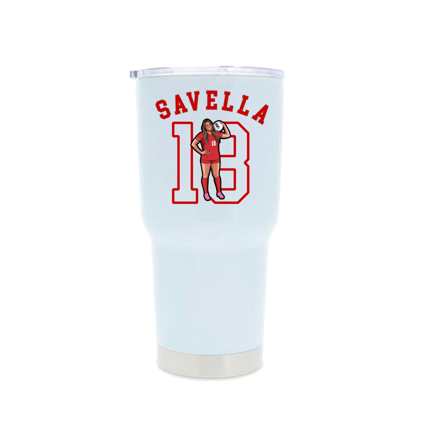 30oz Stainless Steel Tumbler — Shirsey Arch in White