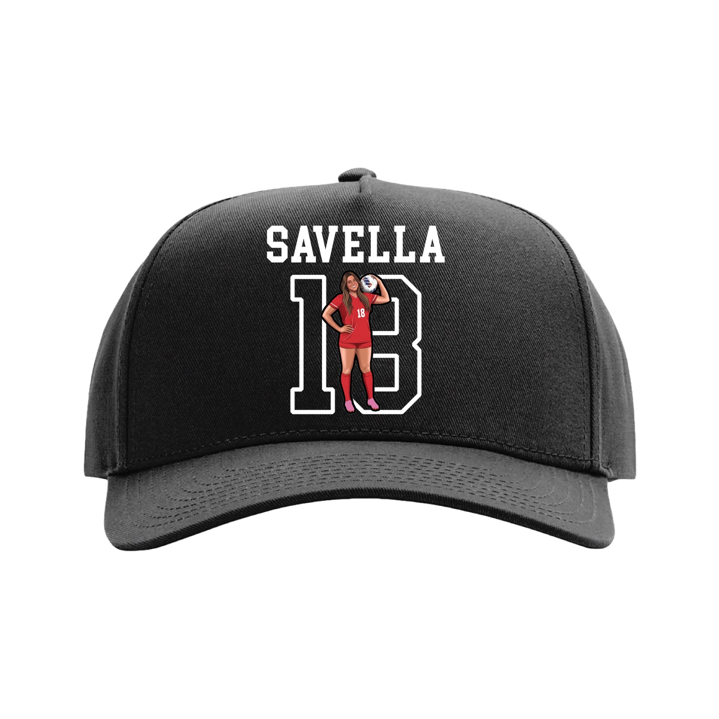 Full Fabric Five-Panel Champ Cap — Shirsey in Black