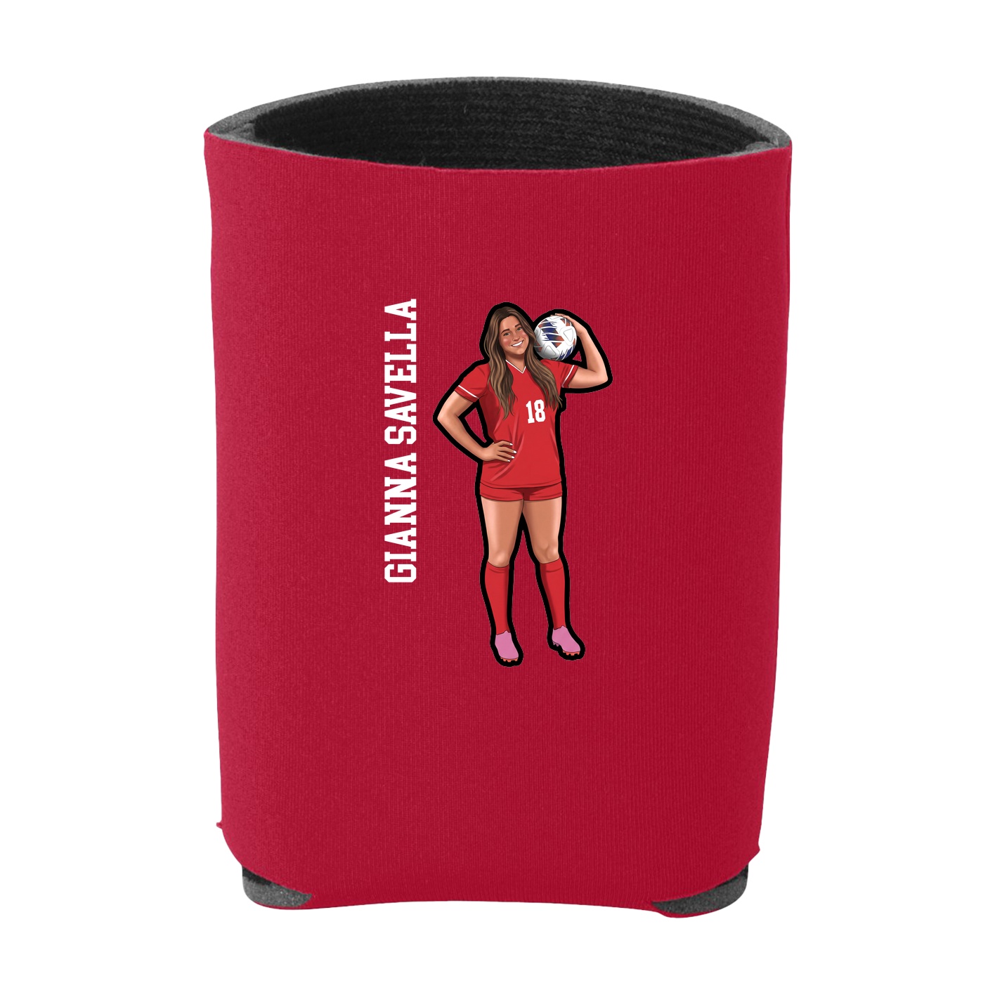Can Holder — Name Vertical in Red