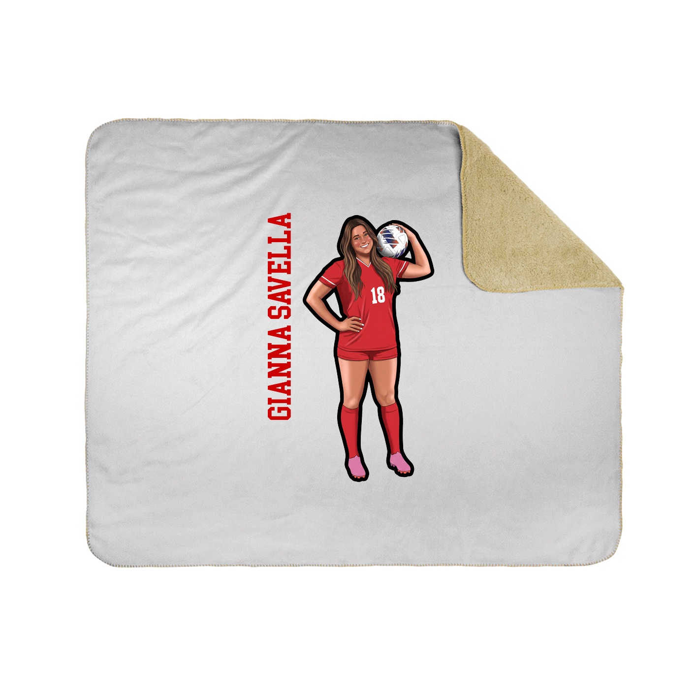 Throw Blanket — Name Vertical in White