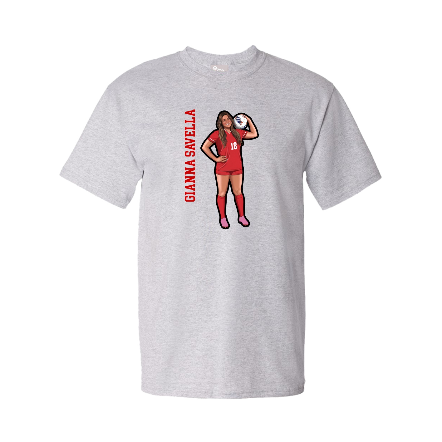 Tee — Name Vertical in Grey
