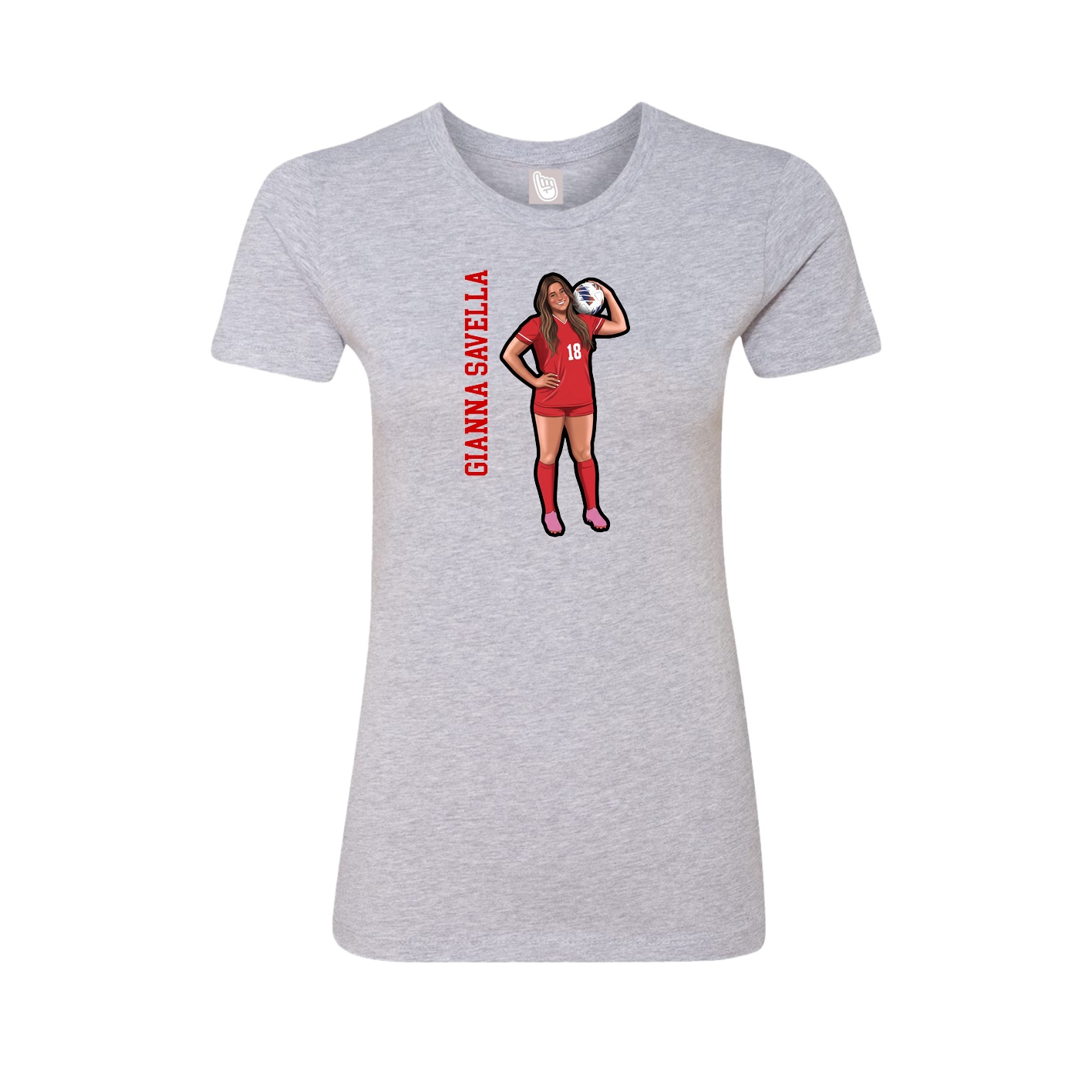 Womens Tee — Name Vertical in Grey