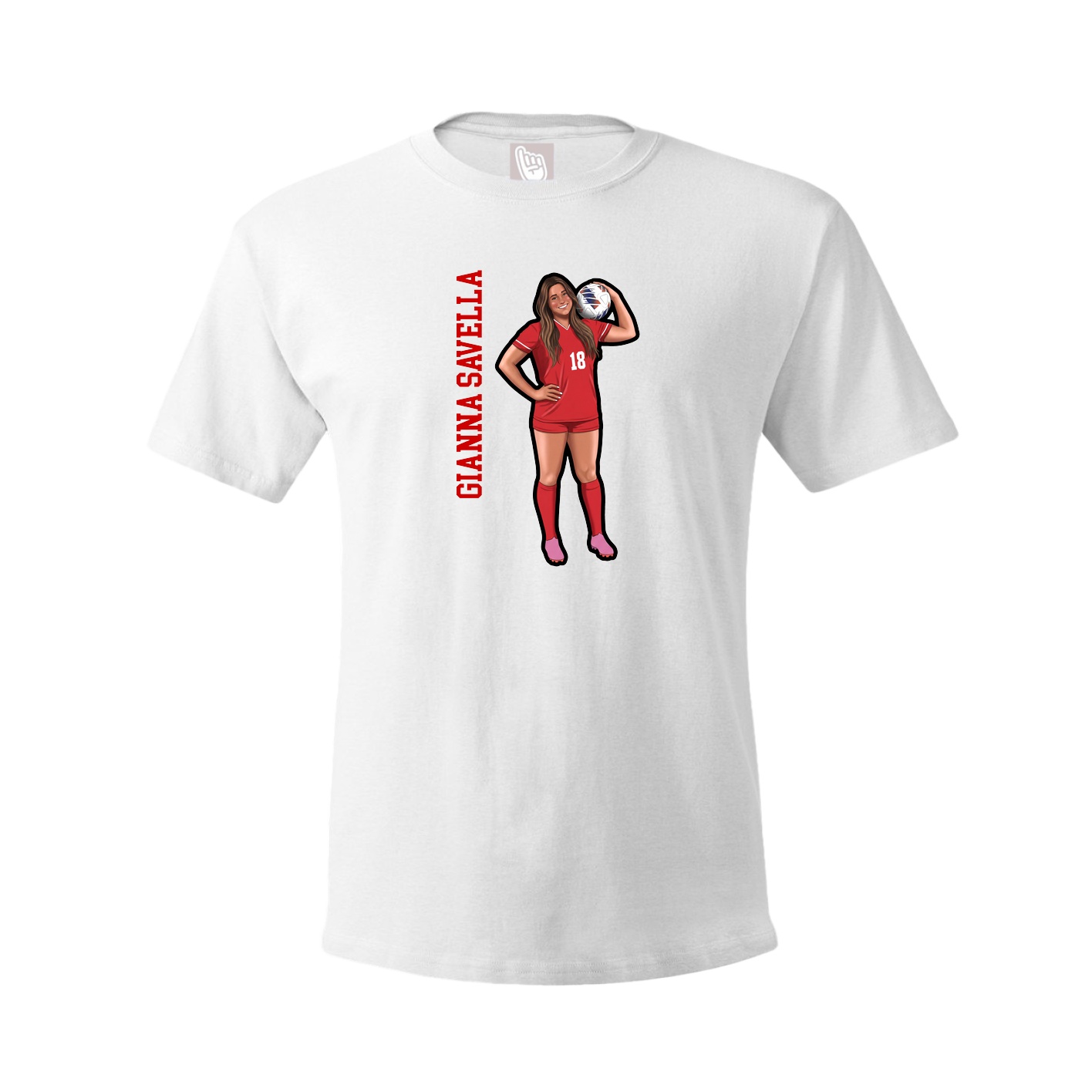 Youth Tee — Name Vertical in White