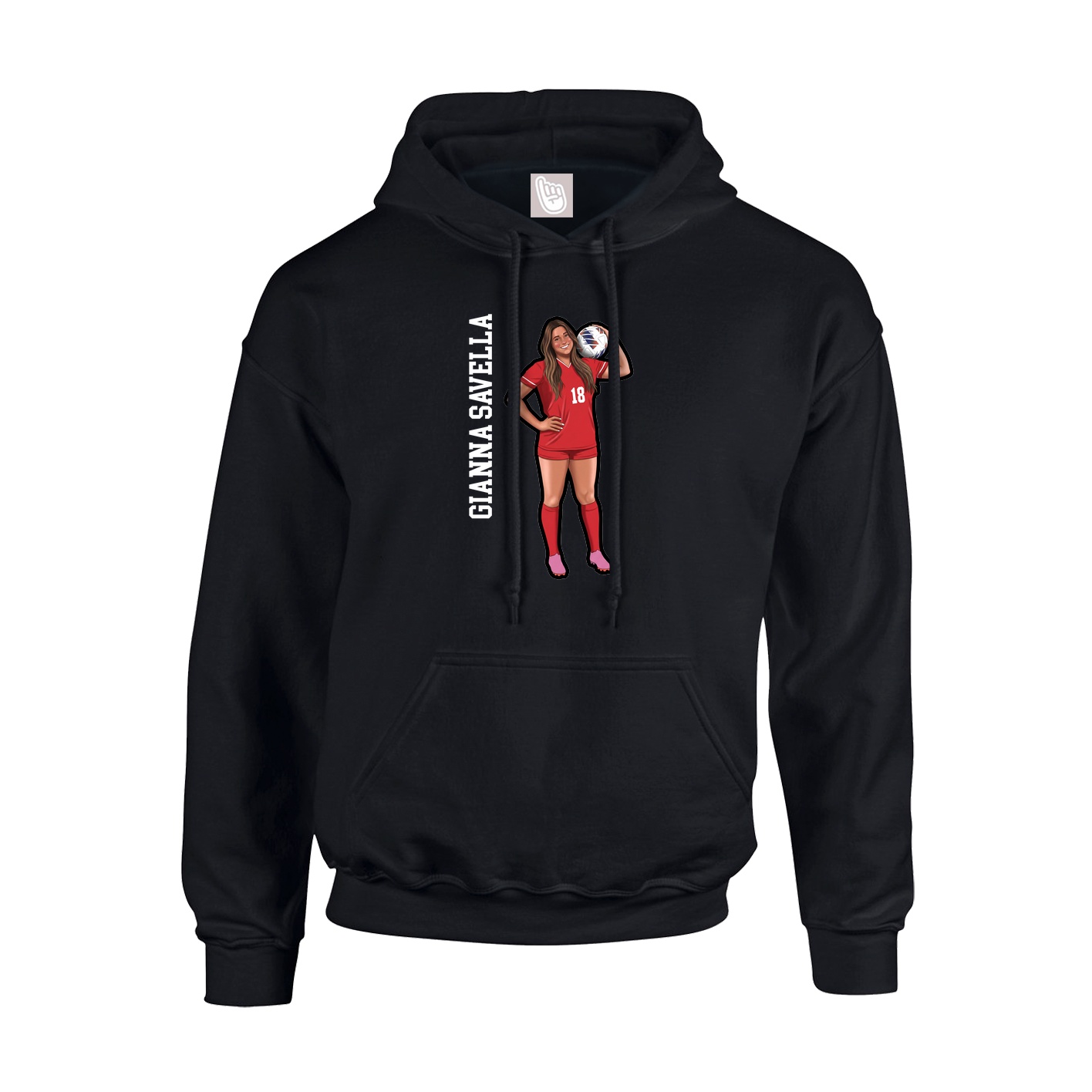 Hoodie — Name Vertical in Black