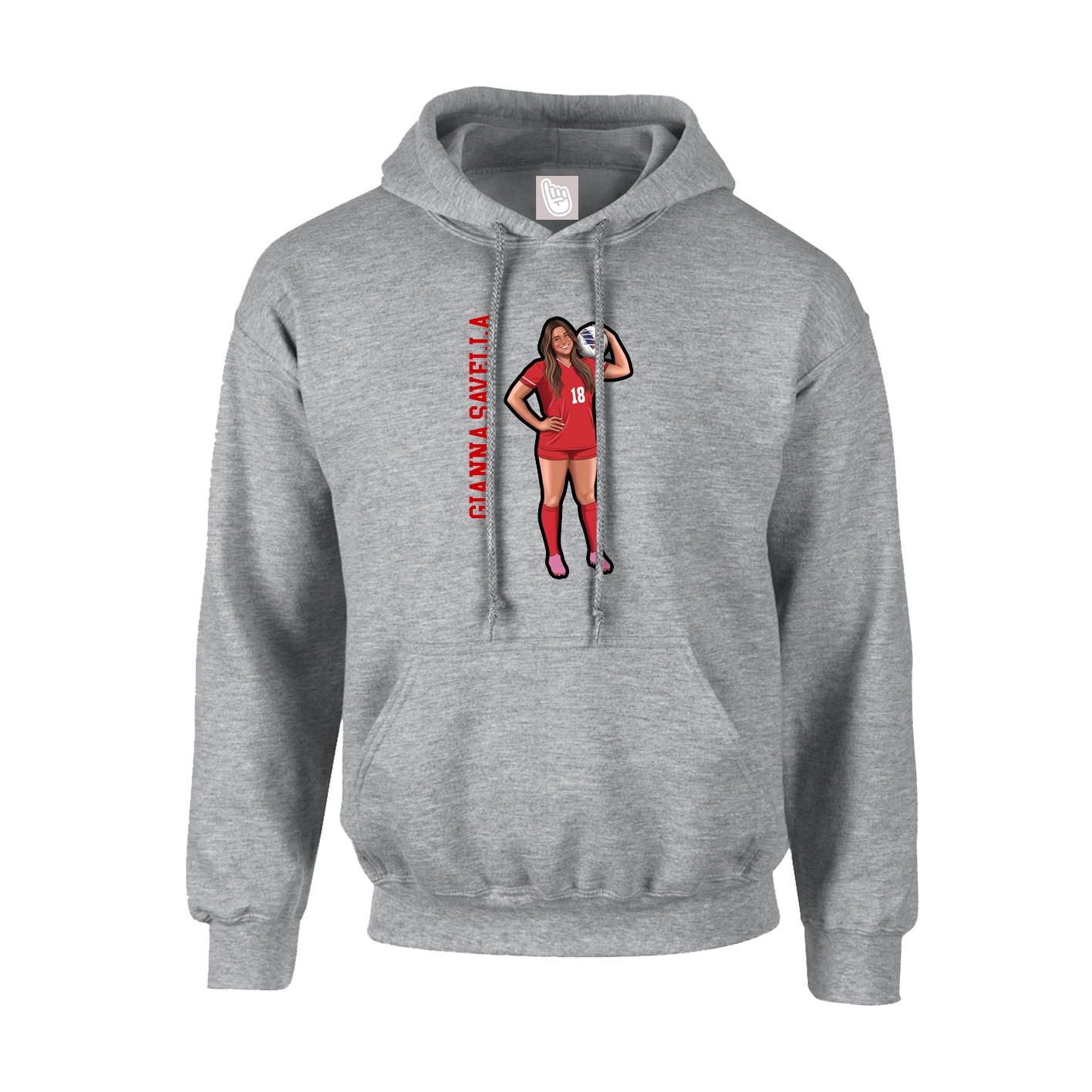 Youth Hoodie — Name Vertical in Grey