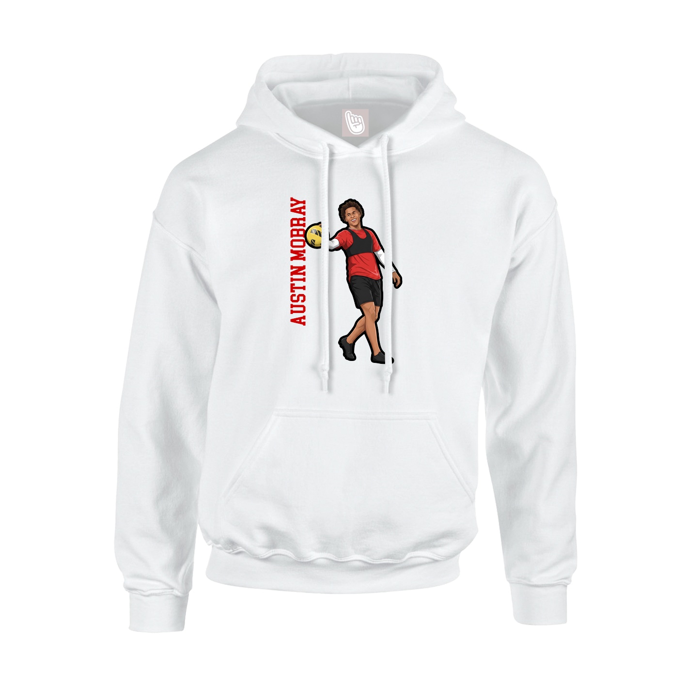 Youth Hoodie — Name Vertical in White